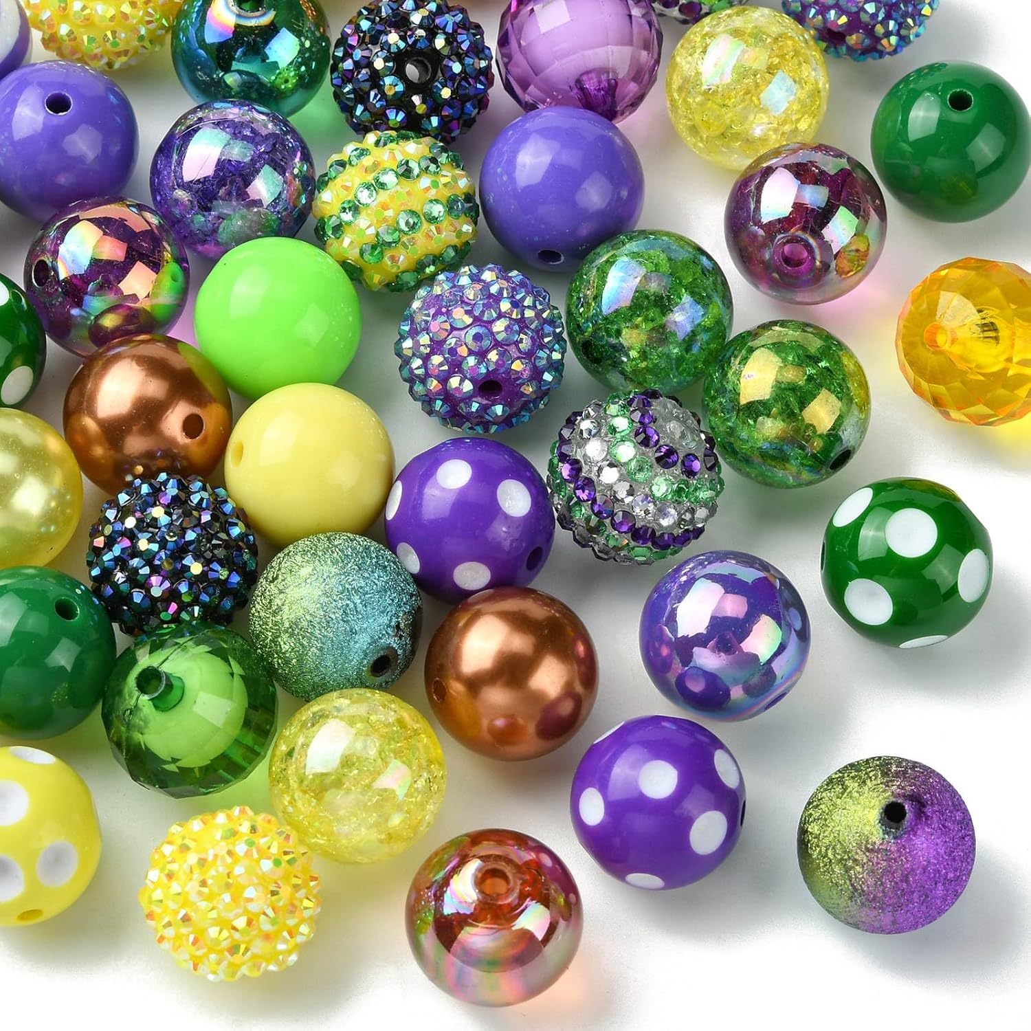 8MM 1840 pcs Golden Color Spray Painted Round Theme Acrylic Beads Frosted Bubblegum Chunky Beads for DIY Jewelry Necklace Bracelet Earring Keychain Craft Decor