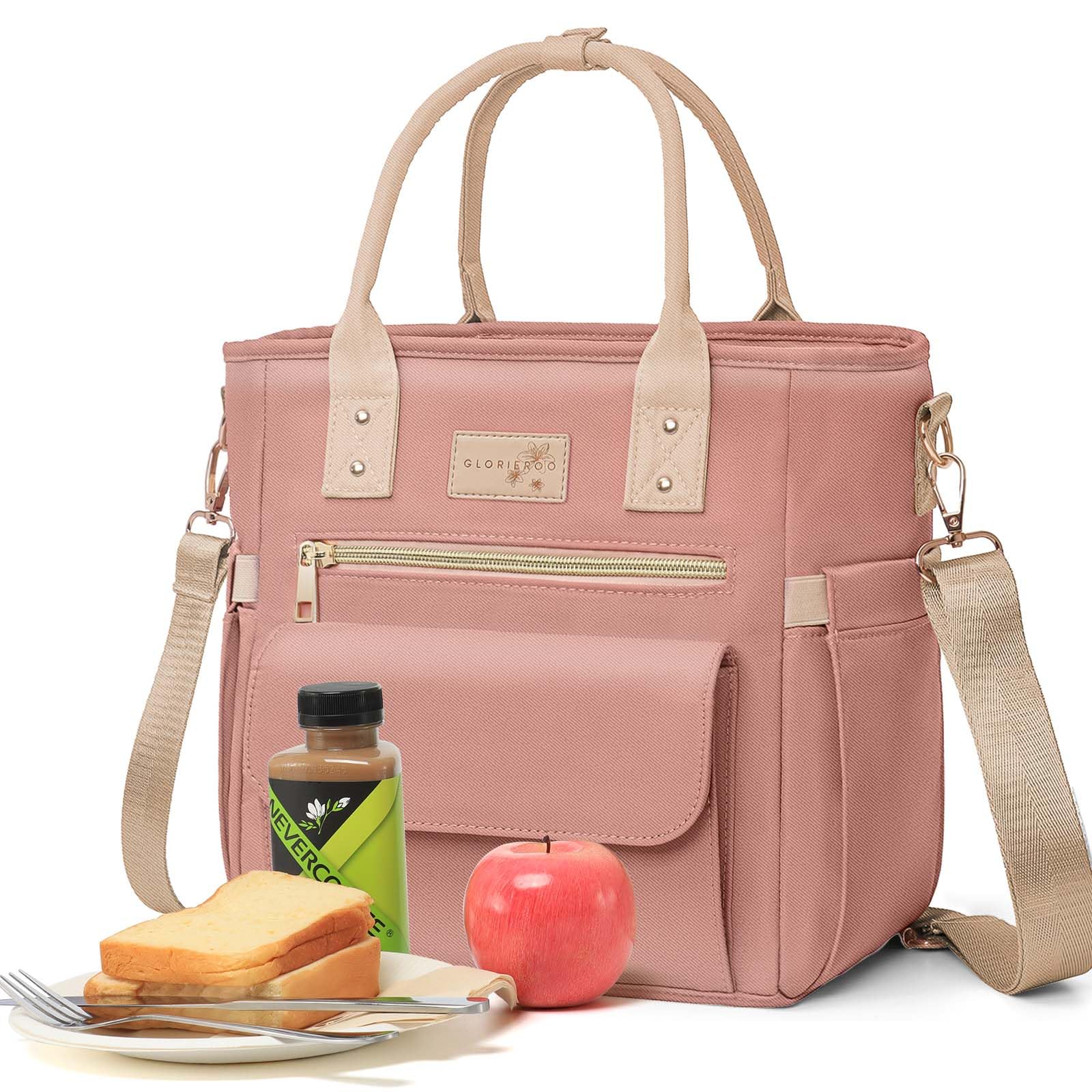 Hihealer Deluxe Lunch Bag Women Mothers Day Gifts with Rare Floral Design - Large Leakproof Insulated Multi Pocket Cool Bag with Removable Strap for Work/Picnic Gifts Christmas Xmas Gifts for Women — image 1