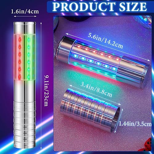Vista 11 de Civaner 2 luces LED de servicio de botellas, luces estroboscópicas para niñas, bastón, reutilizables, recargables, servicio LED champán para bar