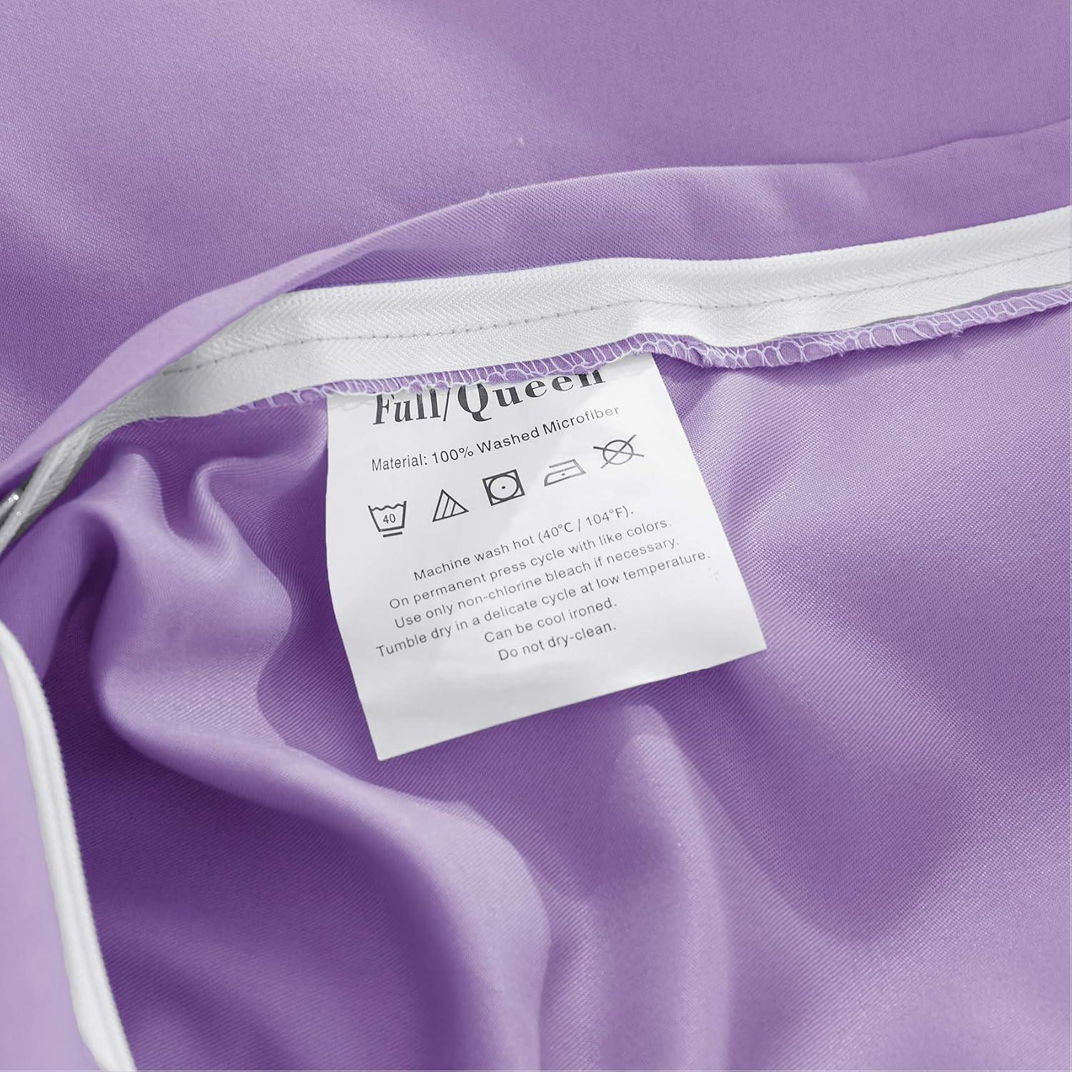 Uhsupris Purple Duvet Covers Twin Size 3 Pieces Solid Color Bedding Set, with Zipper & Corner Ties (No Comforter)