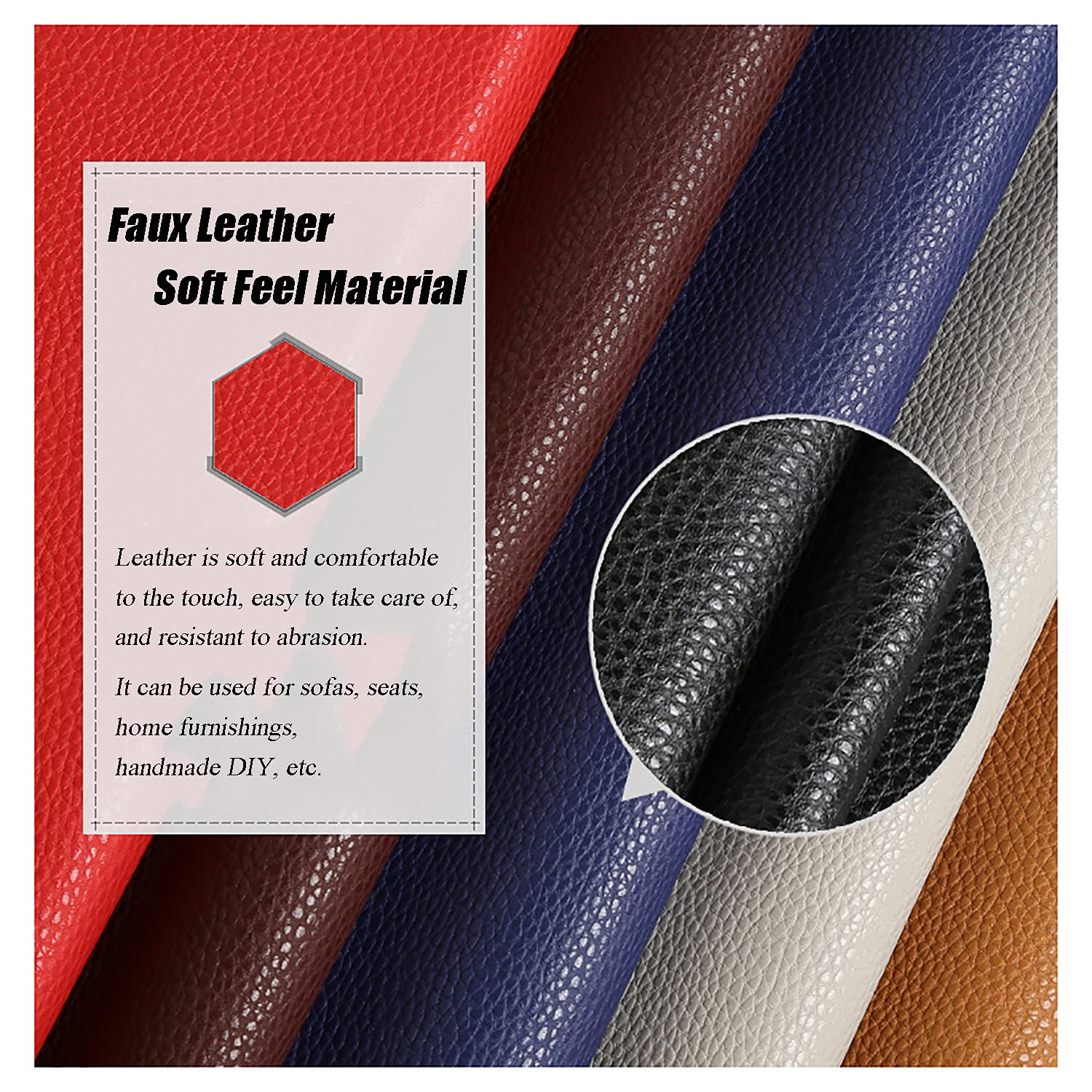 Similicuir Tissu en Similicuir Motif Litchi Matériau PU Synthétique Tissu D'ameublement en Vinyle pour L'artisanat, la Réparation du Cuir, la Rénovation de Meubles Largeur 138cm(Size:5 x 1.38m)