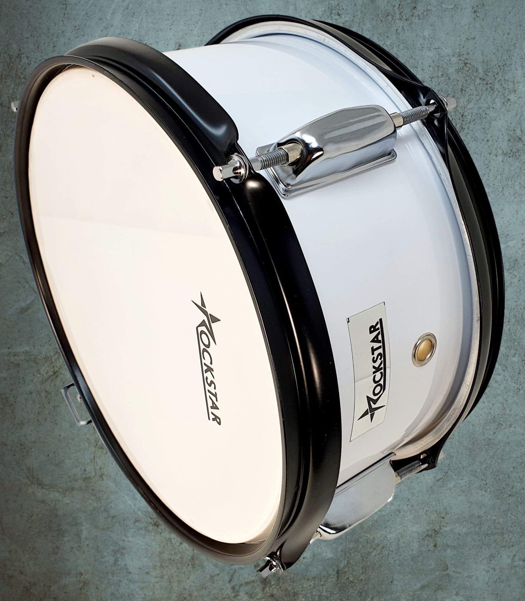 ROCKSTAR - Caja de Marcha Iniciación en Madera Afinable 1055H-5433 Tambor Incluye Correa y Baquetas, Instrumento Musical de Percusión, Parche afinable y bordonero. 26cm Diámetro y 13cm Altura