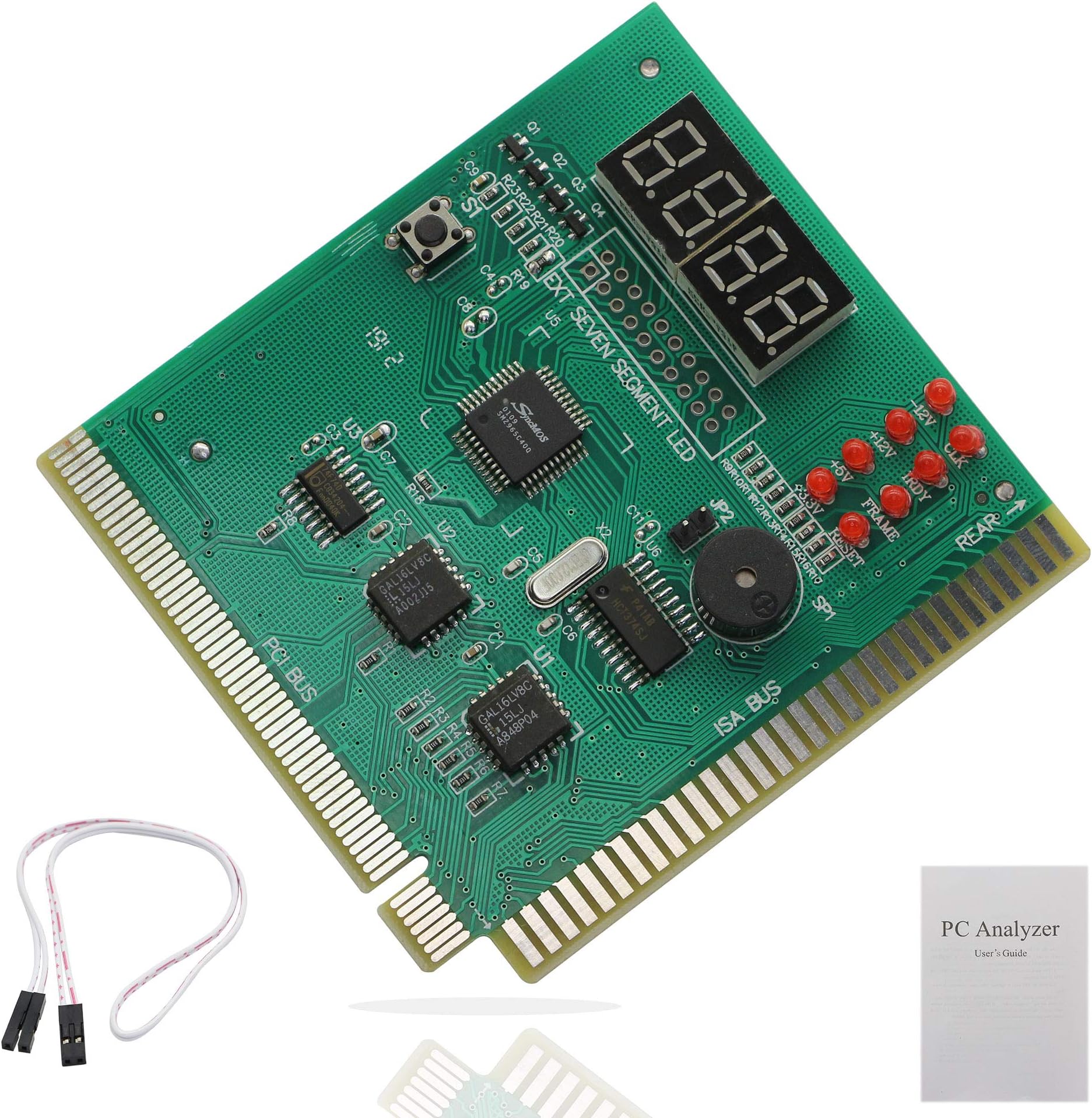 GINTOOYUN PC Diagnostic 4-Digit Card,Module Board Test & Measuring Module PC Computer Mother Board Debug Post Card Analyzer PCI Motherboard r Diagnostics Display for Desktop PC