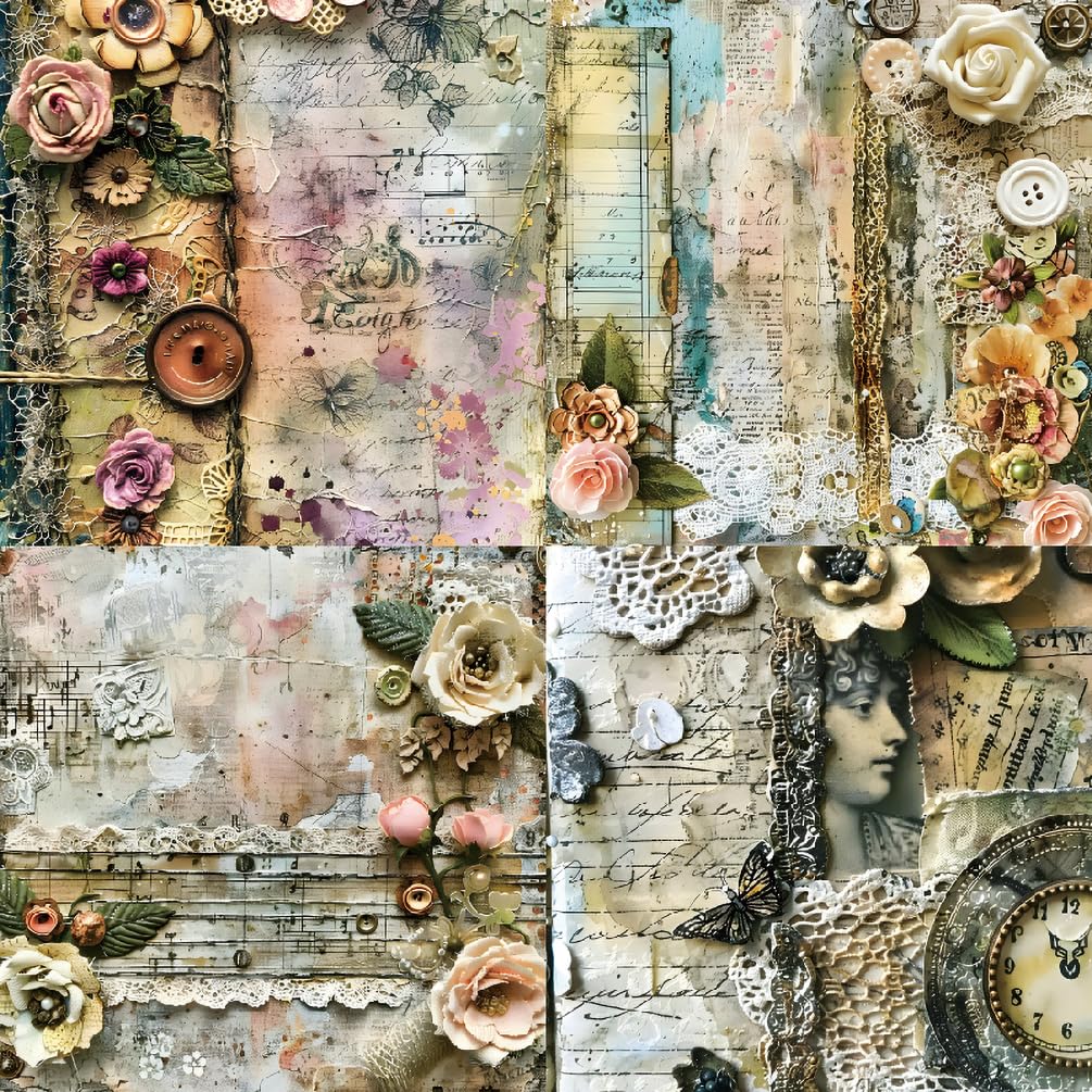 Papier do scrapbookingu, Blok papieru 6"x6" do tworzenia kartek, 48 arkuszy papieru wzorzystego, jednostronny karton, papier dekoracyjny na święta, zestaw materiałów do scrapbookingu - 12 wzorów