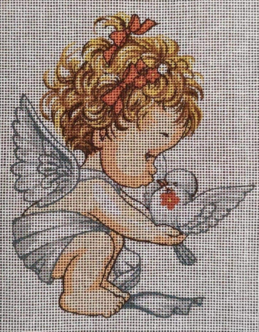Point de Croix Angel Boy Idée Cadeau Broderie Fait Main Tapisserie