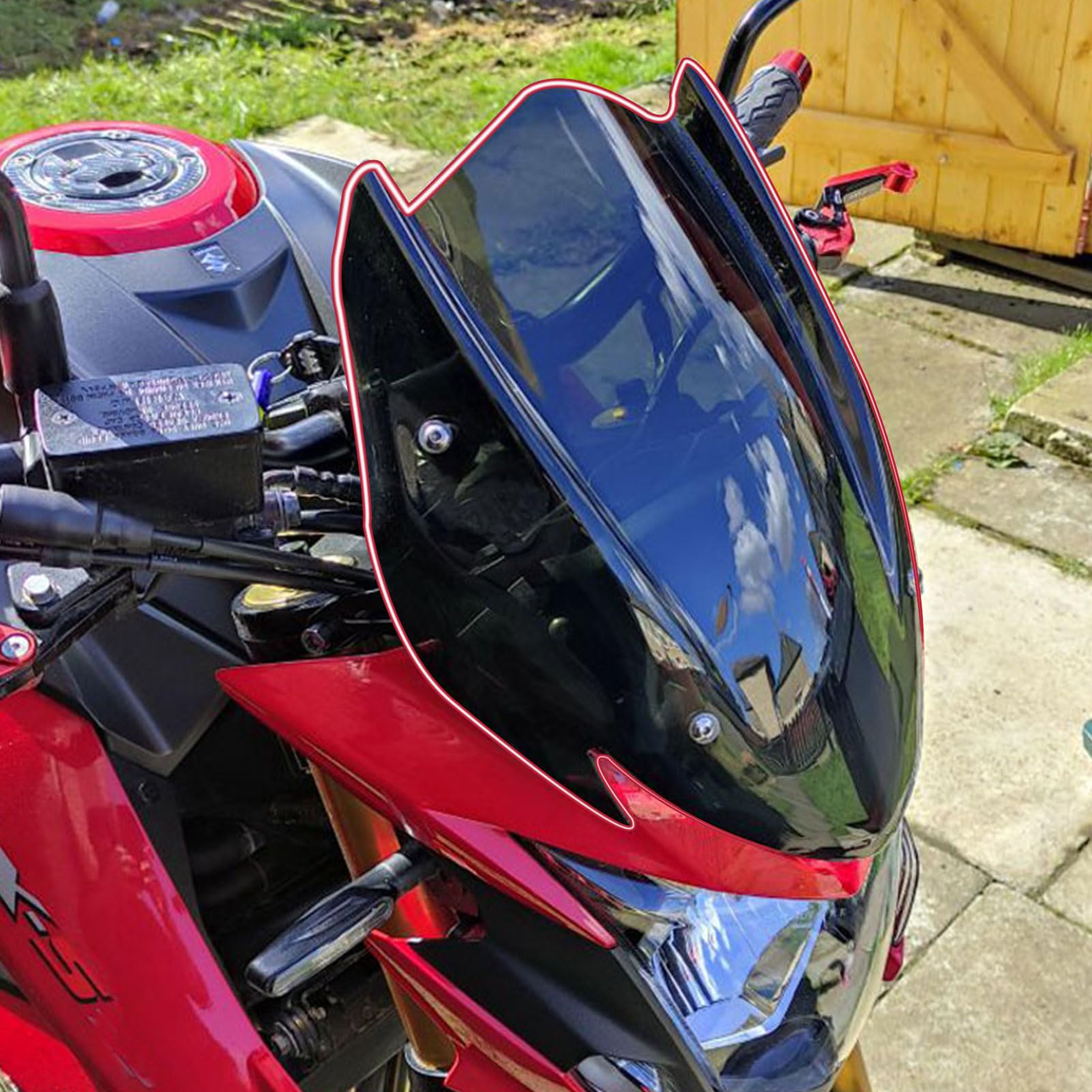 Midimttop Windshield Compatible with Su-zu-ki GSX-S750 GSXS 750 GSXS 750 2017 18 2019 2020 2021 2022 Windscreen Windshield Deflector with Bracket Motorcycle Accessories (Smoke)