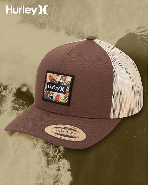 Hurley Men's Caps - Fairway Trucker Mesh Baseball Cap - Snap Back Hats for Men