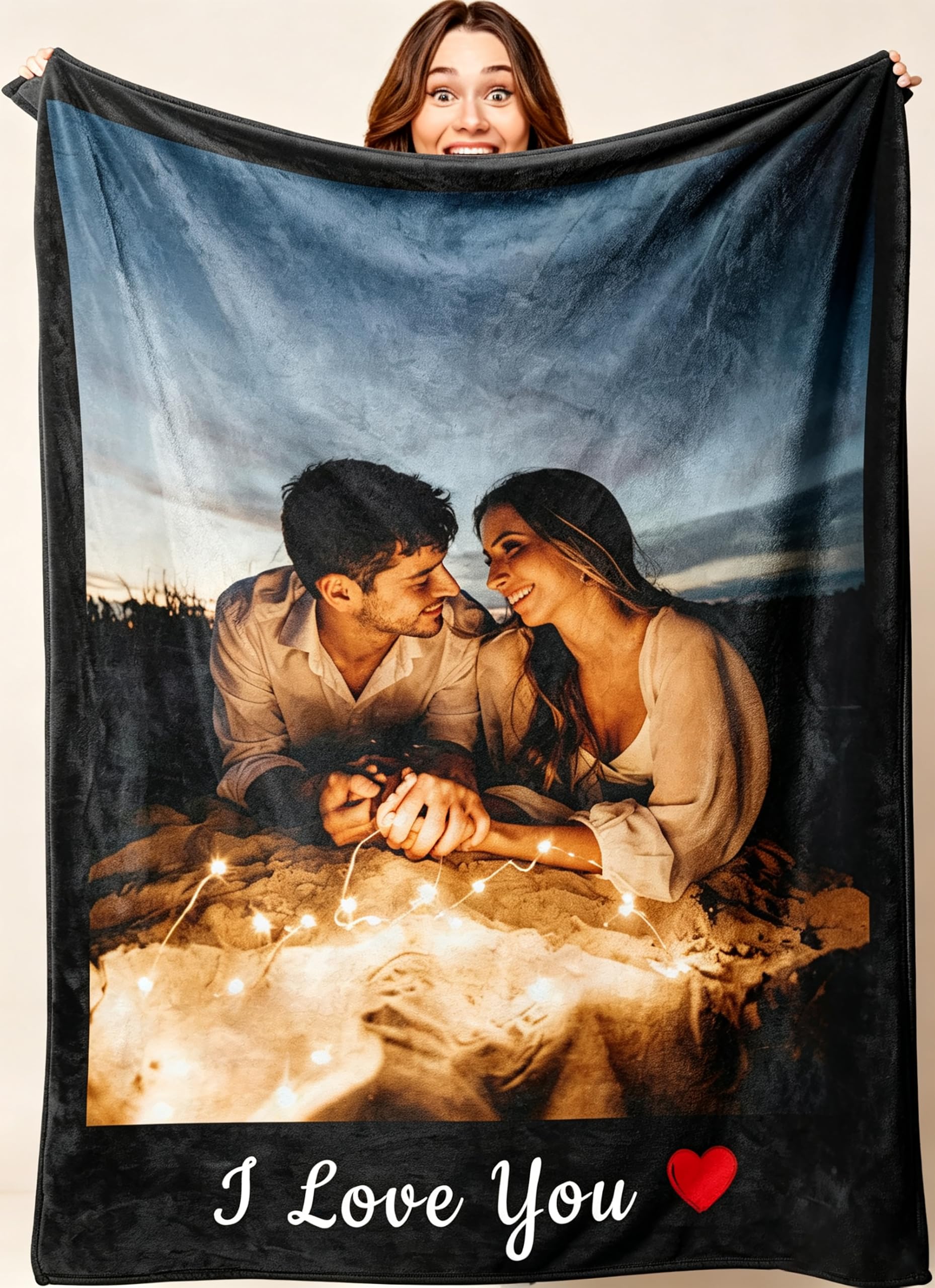 Personalised Throw Blanket Customizable Photo Blanket, Photo Collage Gifts for him or her, Family & Friends Custom Gifts, Special Memory Keepsake Gift, 125x150cm โ image 1