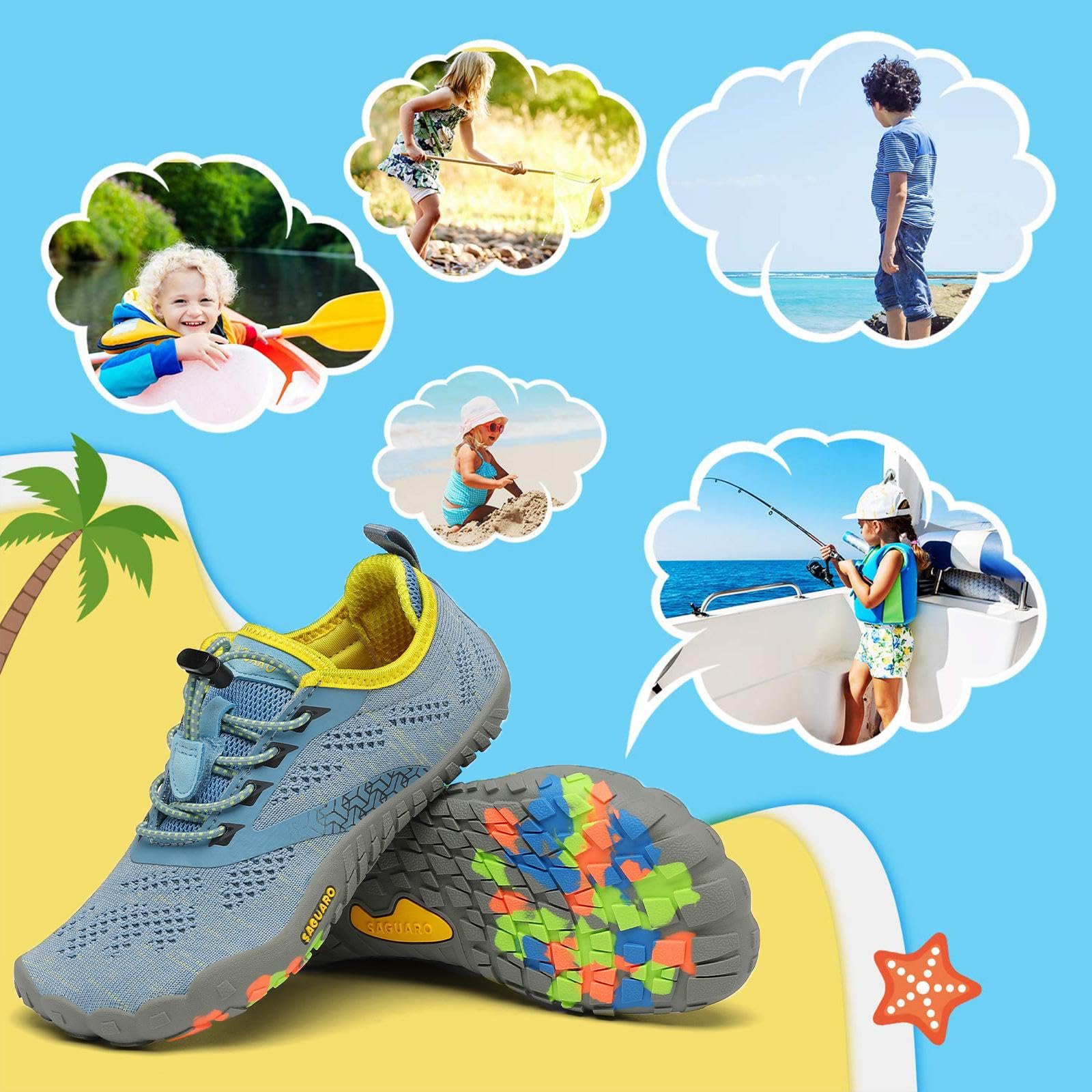 Saguaro Zapatos de Trail Niños Niñas Zapatos Deportivos Transpirable Antideslizante — view 7