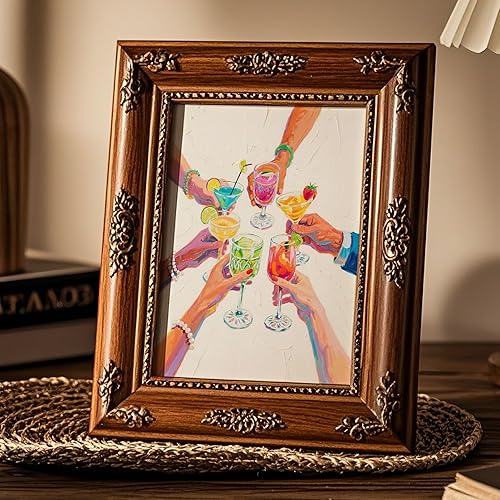 Miniatura 5 de ZLKAPT Arte de pared de cóctel de animaciones decoración de carrito de bar de Happy Hour, impresión de saludos, póster retro de arte de vino,