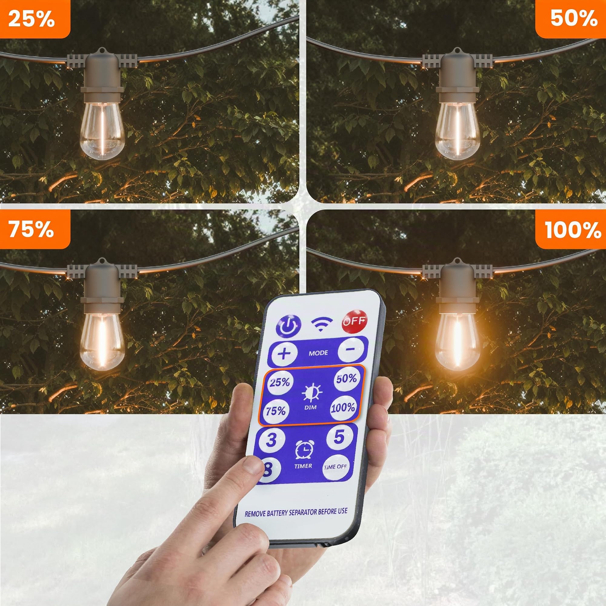Lichterkette Außen Outdoor LED Strom,20M Aussen Beleuchtung E27 mit Stecker & Timer,11Modi,IP65 Wasserdicht Wetterfest Lichterkette Glühbirnen für Garten Terrasse Party Weihnachten, Warmweiß