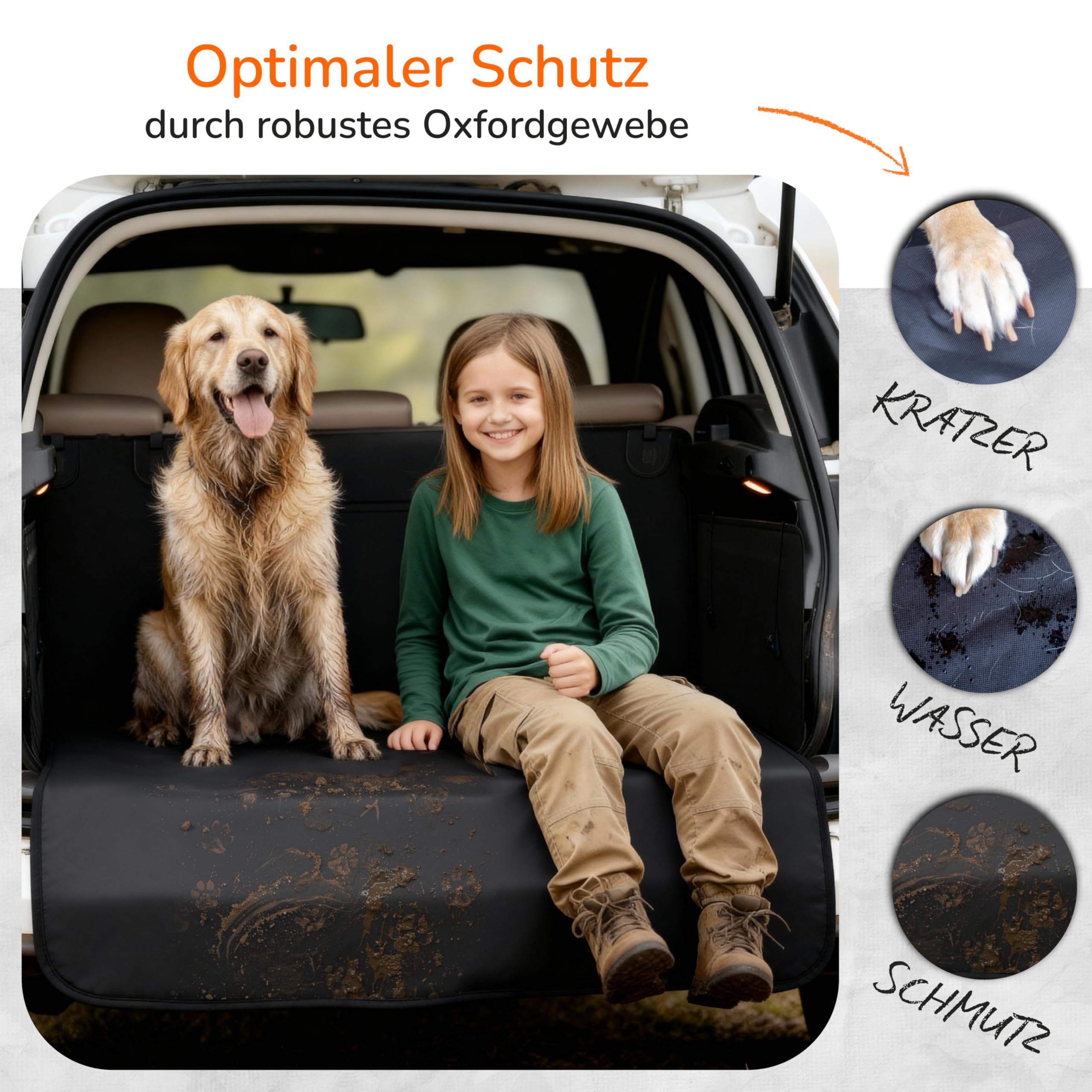 Upgrade4cars Kofferraumschutz Hund mit Ladekantenschutz Wasserdicht & rutschfest | Auto Hundedecke Kofferraum