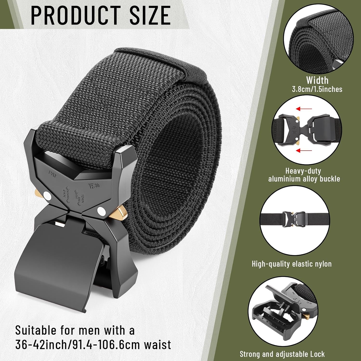 Personalized Belt for Men, Tactical Belt