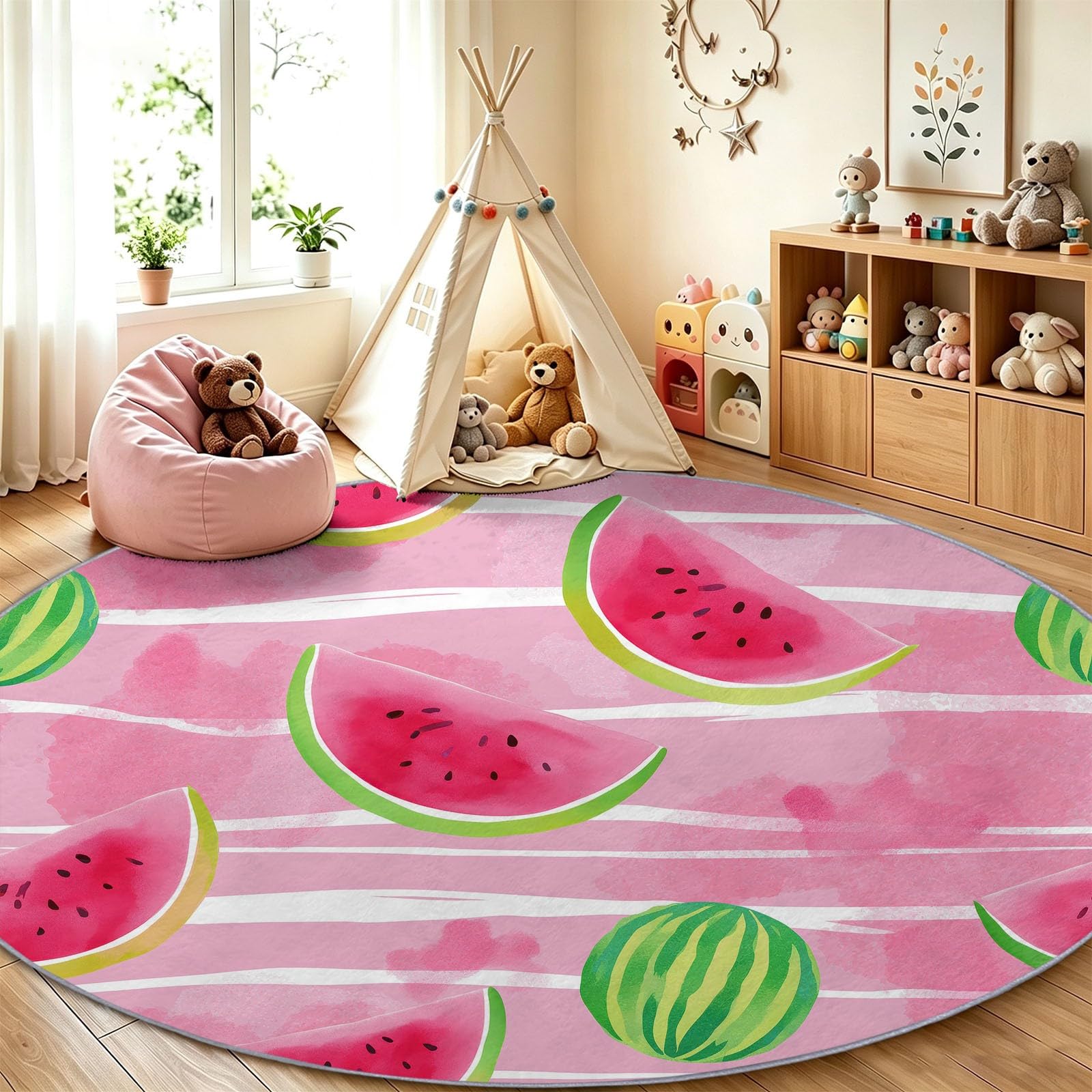 Tapis dégradé pastèque rose 60cm pour réveiller une pièce sombre