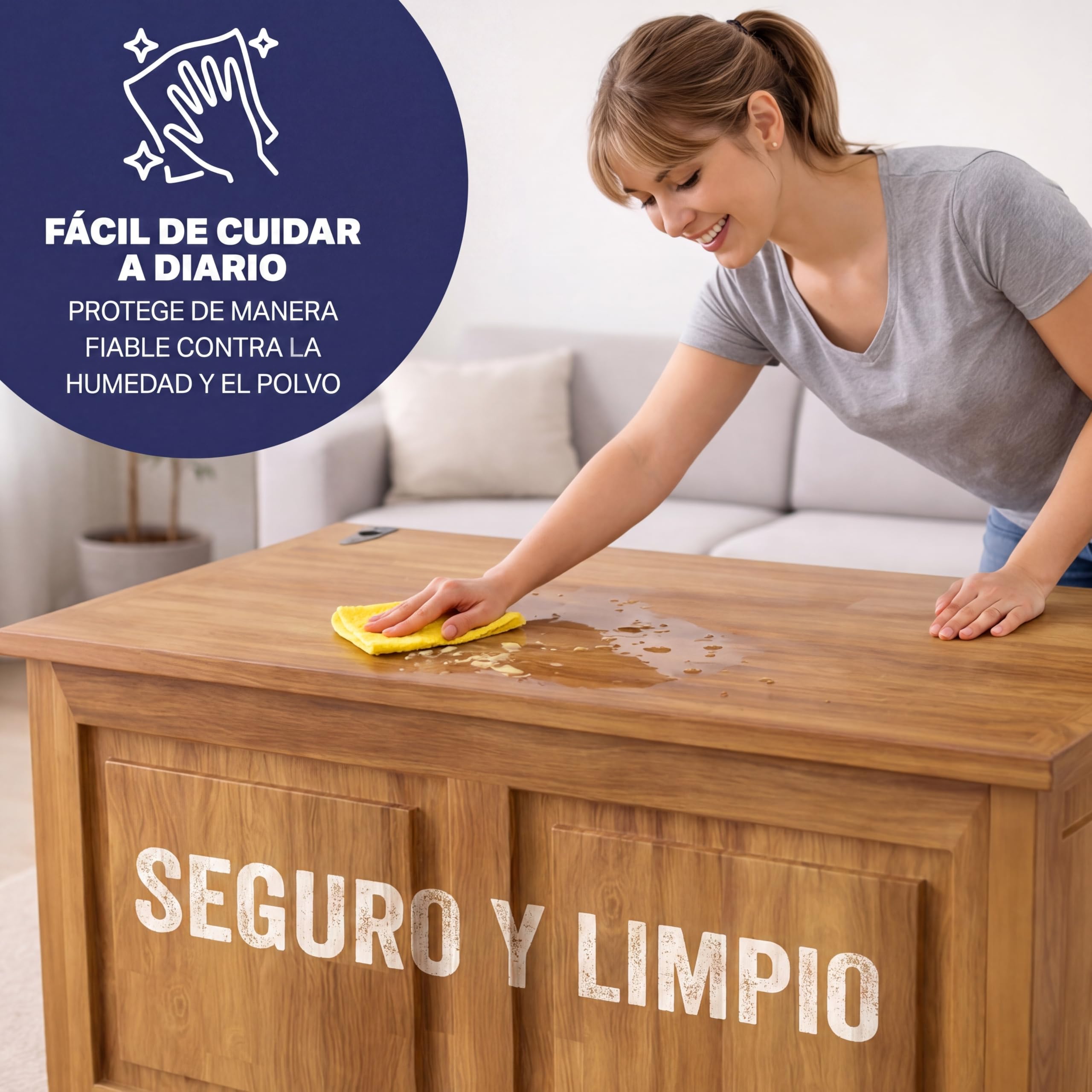 CASARIA® Baúl de Madera Grande, 103L Banco Almacenaje, Carga 160Kg, Acacia, Arcones Pasillo Salón Dormitorio, Estilo Colonial Campo Rústico, Cofre, Versátil, 85x44x48cm, Estable