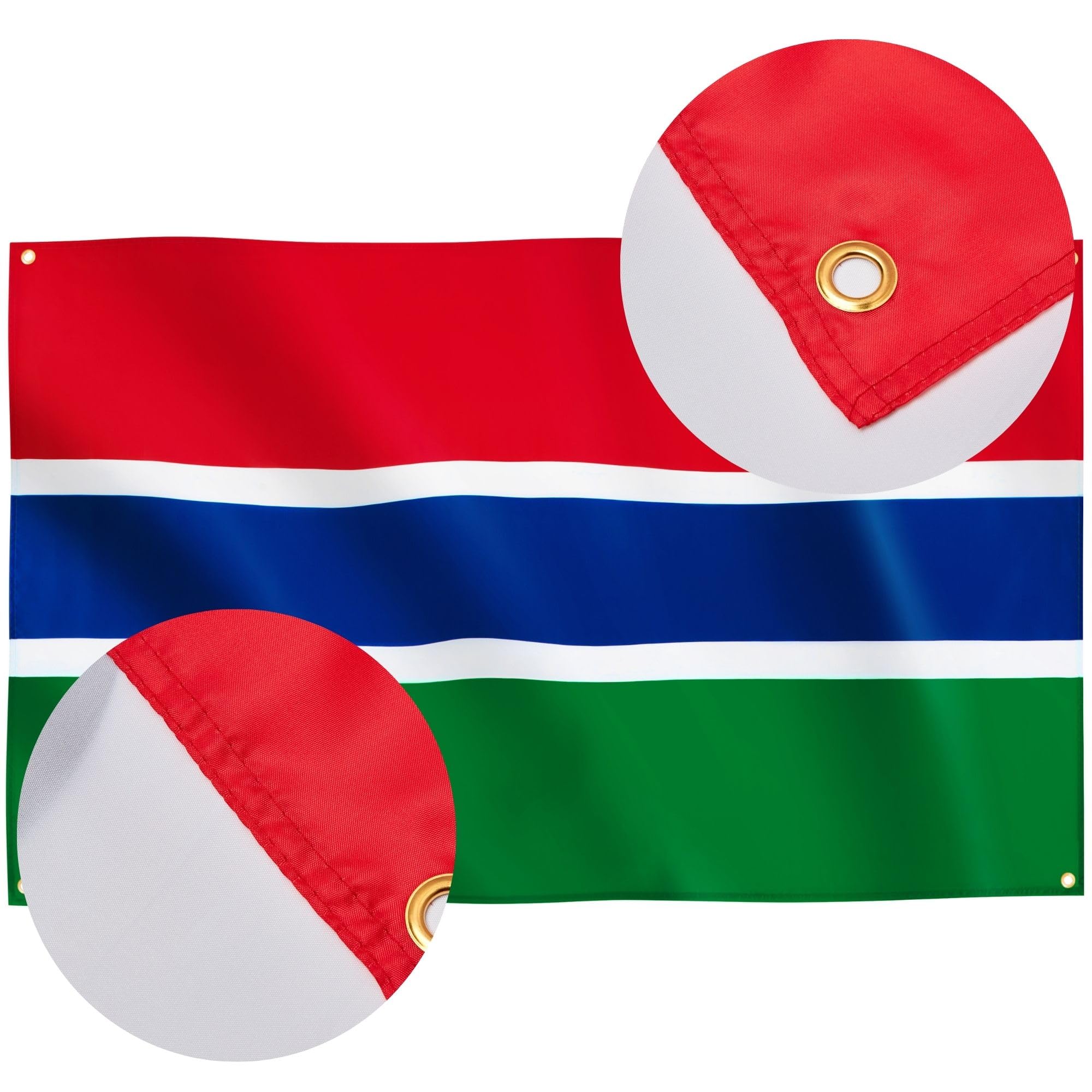 Runesol The Gambia Flag, 91x152cm, 3ft x 5ft, 4 Grommets, Eyelet In Every Corner, Gambian Republic Flag, Premium Flags - Image 4