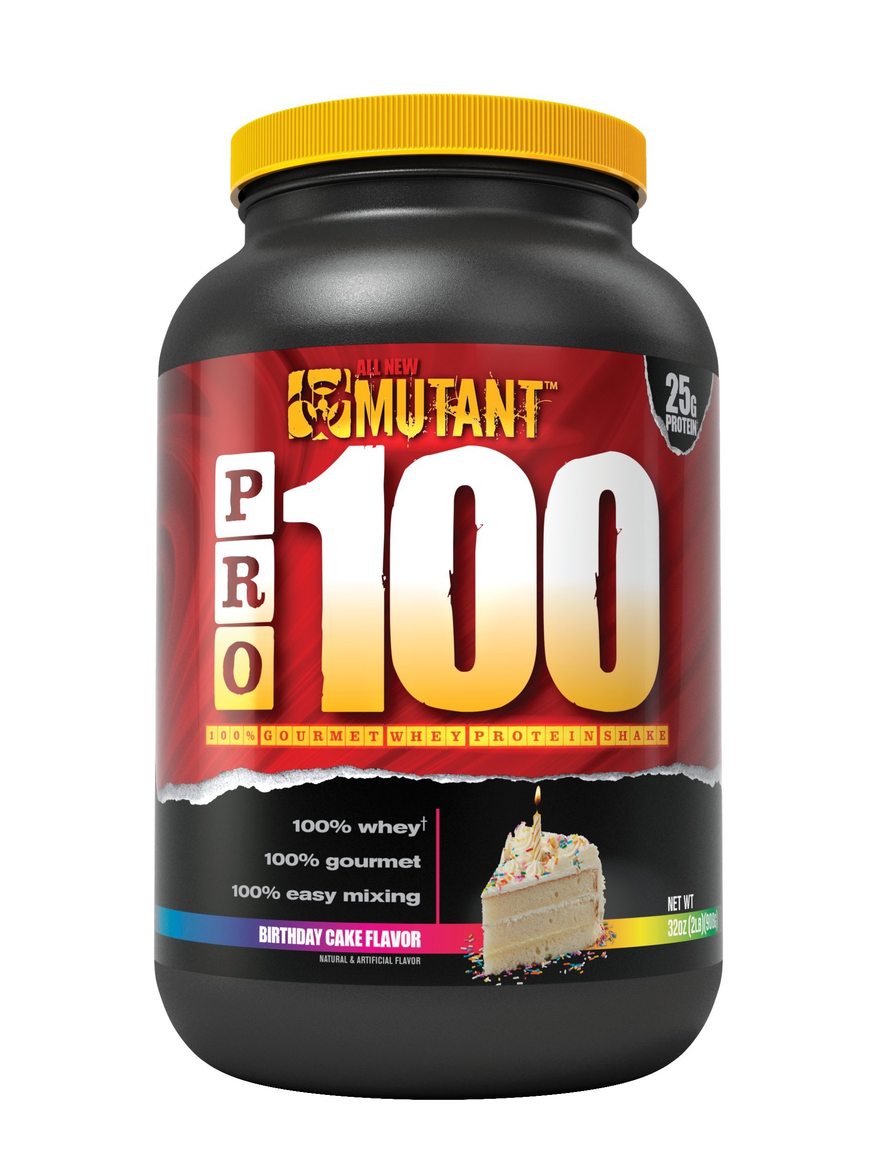 Mutant Pro a 100% Whey Protein Shake with No Hidden Ingredients, Comes in Delicious Gourmet Flavors, 2 lb - Birthday Cake