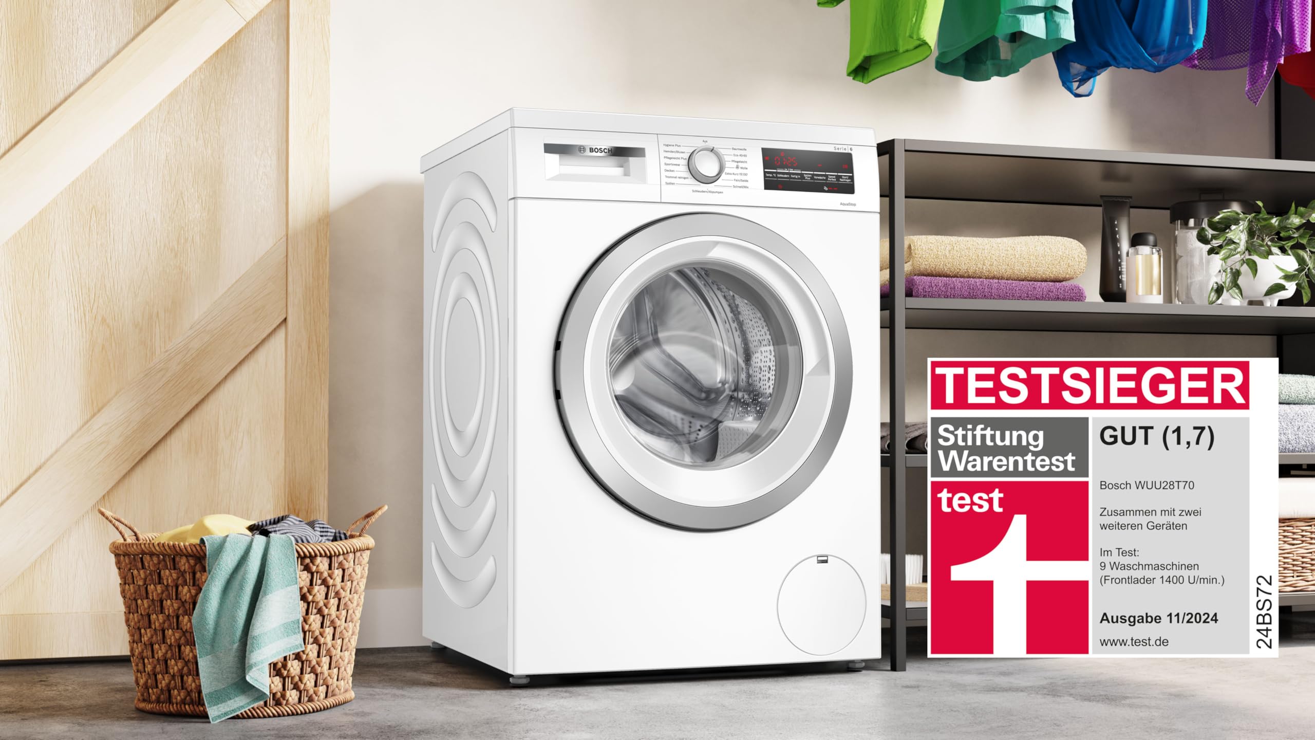 Bosch Serie 6 WUU28T70 Waschmaschine 8 kg 1400 UpM Unterbaufähig SpeedPerfect EcoSilence Drive Weiß