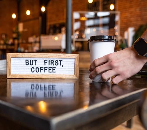 Miniatura 6 de Tablero de letras de fieltro blanco de 10 x 3.5 pulgadas. Soporte de madera de roble para tableros de letras de fieltro, 10 pulgadas de largo.