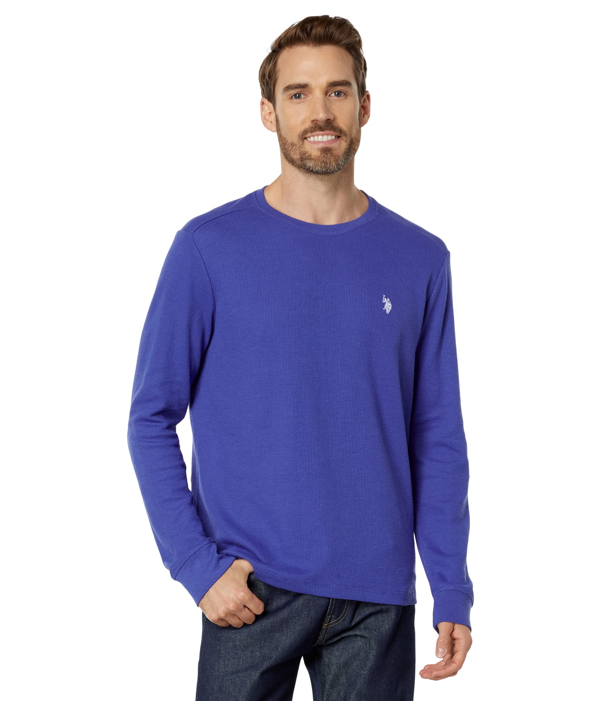 Polo Men's Long Sleeve Crew Neck Solid Thermal Shirt