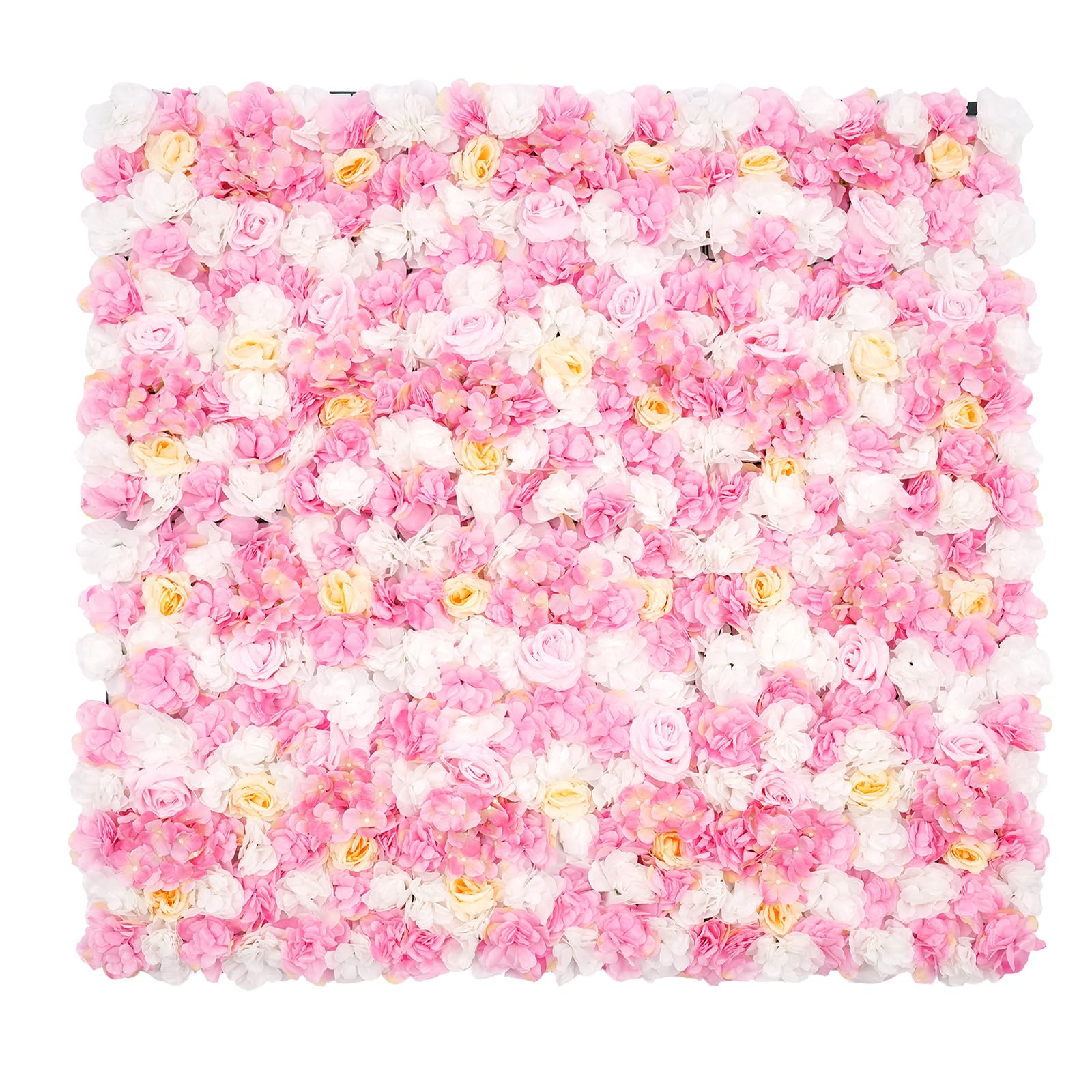 Pared de flores 12 unidades 60 x 40 cm rosa blanco paño de seda plástico