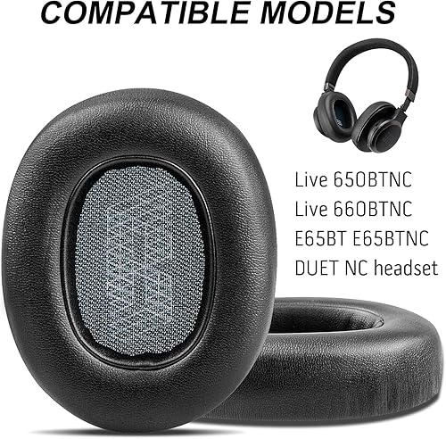 Miniatura 2 de Almohadillas de repuesto para auriculares JBL Live 650/660BTNC E65BTNC, almohadillas para los oídos con espuma viscoelástica con cancelación de ruido