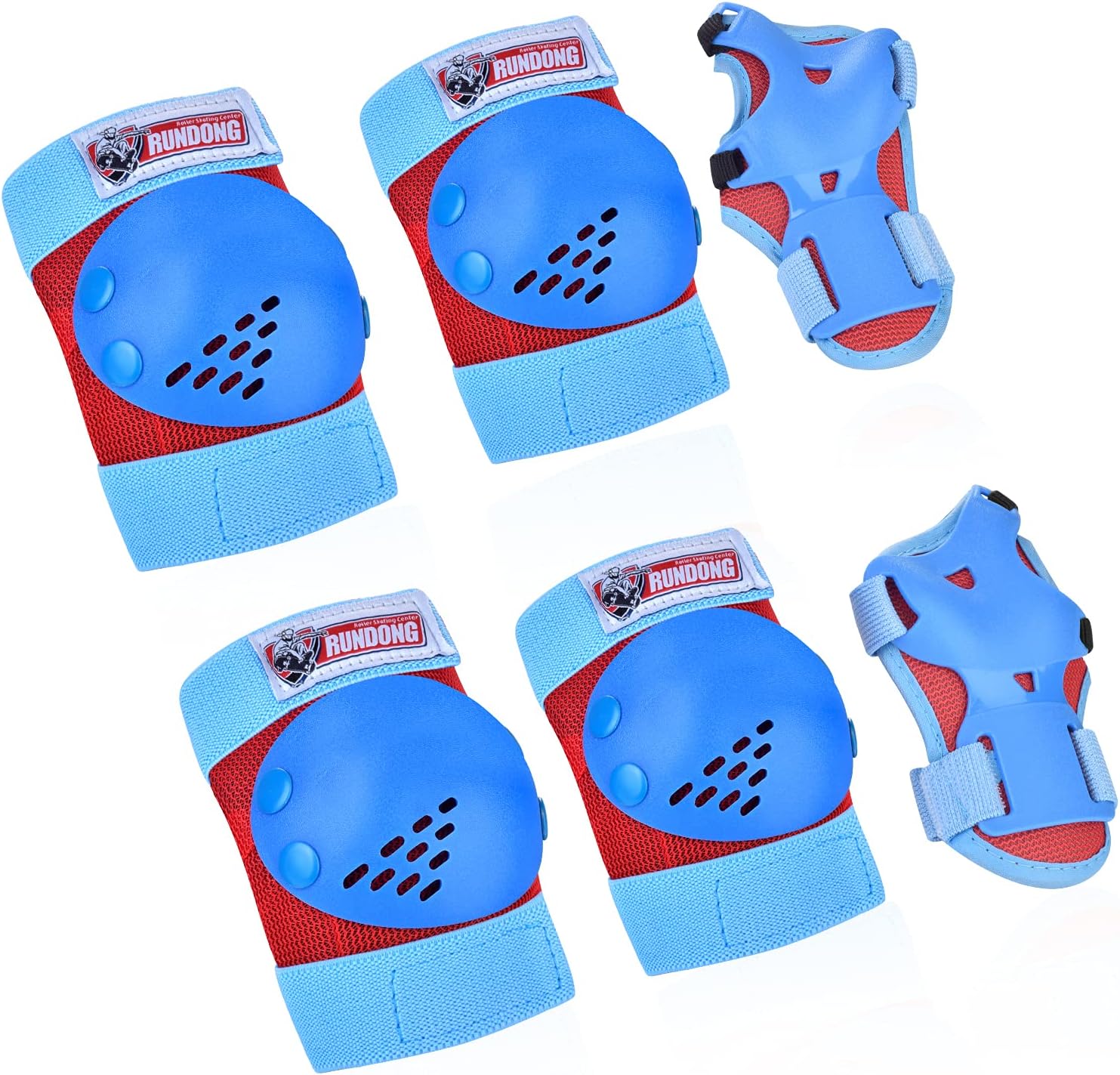 Youth/Kids Knee Pads Elbow Pad Wrist Guards Protective Gear Set for 3-15 Years Child Roller Skates Skateboard Inline Rollerblading Cycling BMX Bike Skating Scooter Riding and Other Outdoor Sports