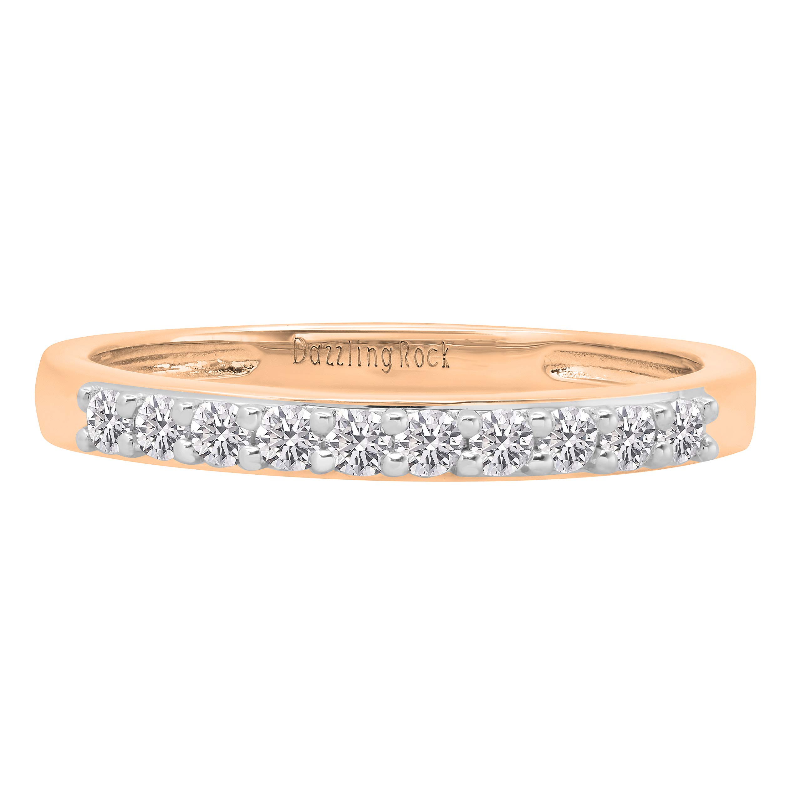DazzlingRock Collection 10 quilates oro rosa redonda H-I Diamante blanco cultivado en laboratorio.