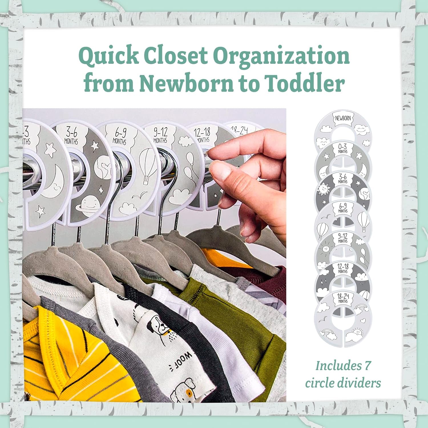 20PCS Unisex Baby Hangers and Wardrobe Dividers - Image 2