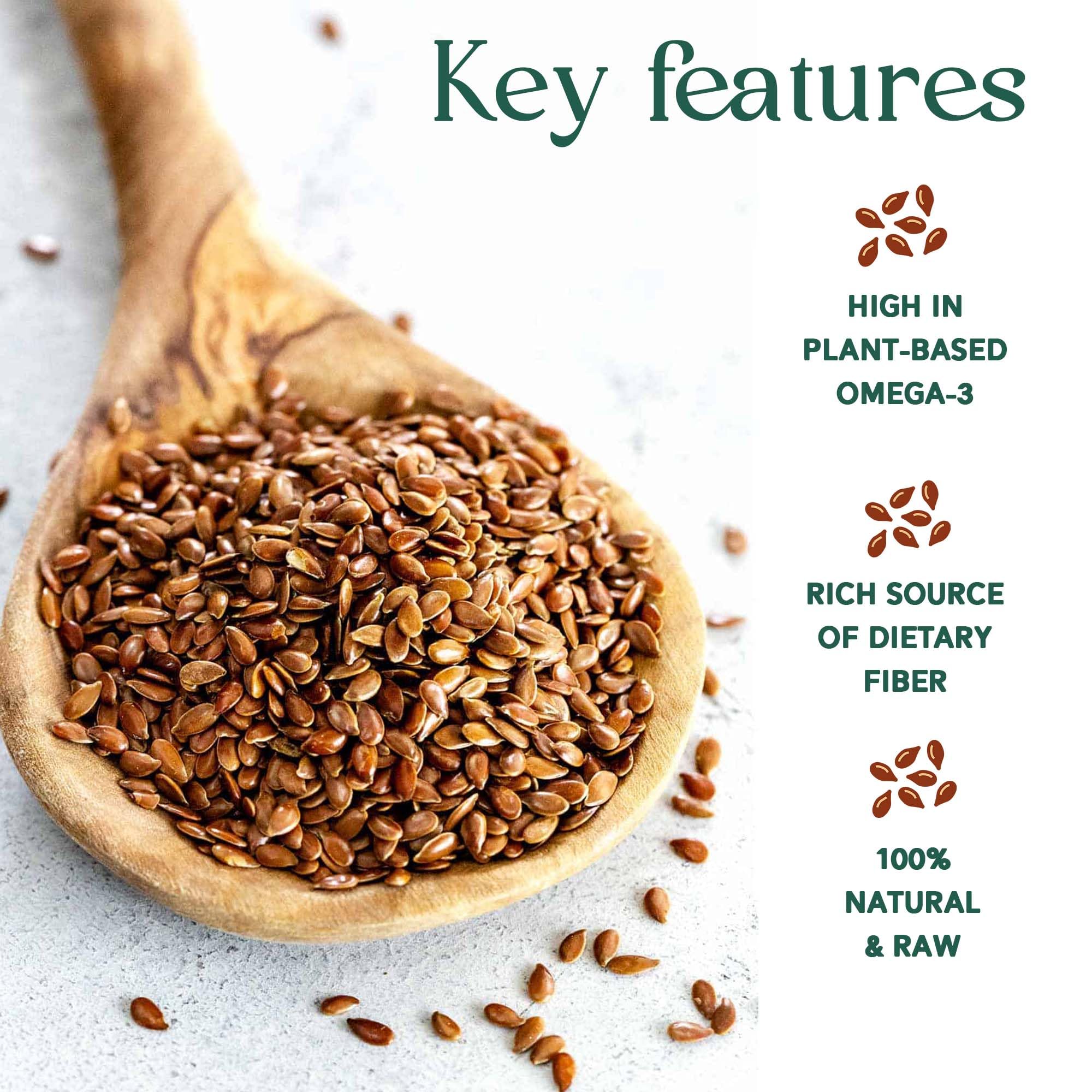 Shine Organic Raw Flax Seeds 1Kg Natural Alsi Seeds for Eating Rich in Plant Protein Iron and Dietary Fibre Healthy Superfood for Smoothies Baking Salads and Daily Meals 4
