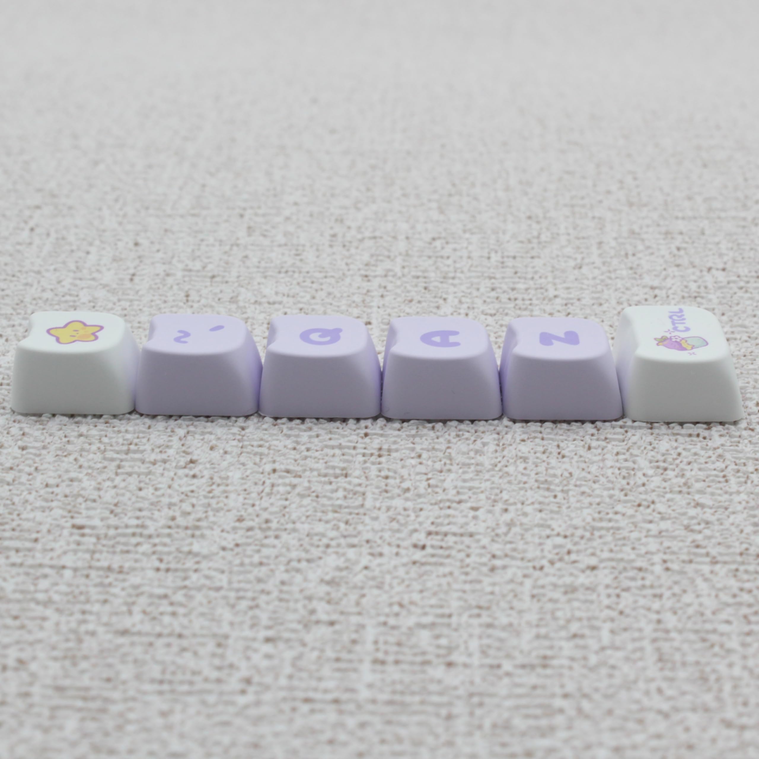 Mao Profile Lot de 140 touches en PBT Dye-Sub pour clavier mécanique, thème lapin mignon (lapin violet)