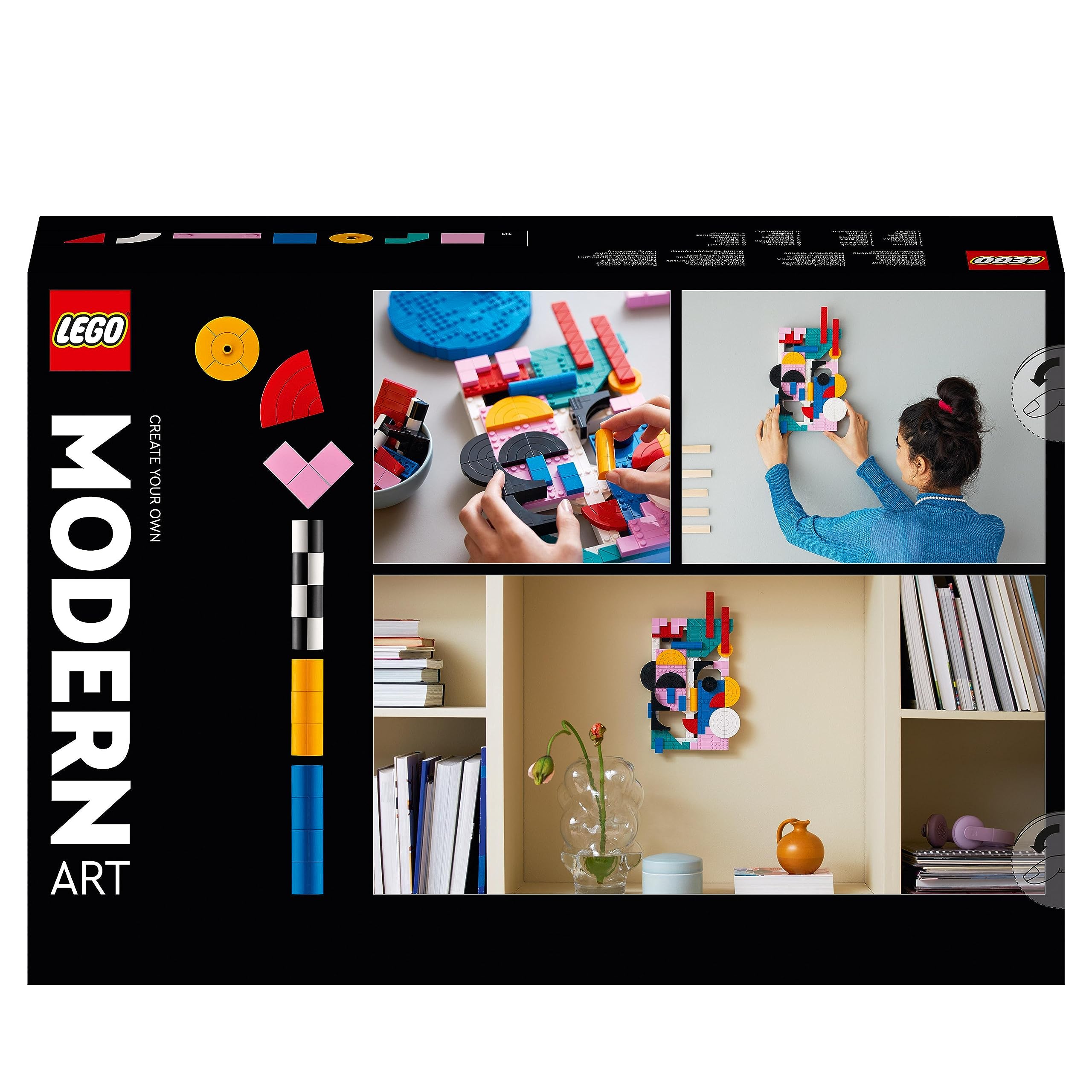 LEGO Art Moderne Kunst Set, buntes abstraktes Wandbild, Home-Deko für Wohnzimmer oder Schlafzimmer, Basteln für Erwachsene und Jugendliche, Geschenk für Frauen und Männer 31210