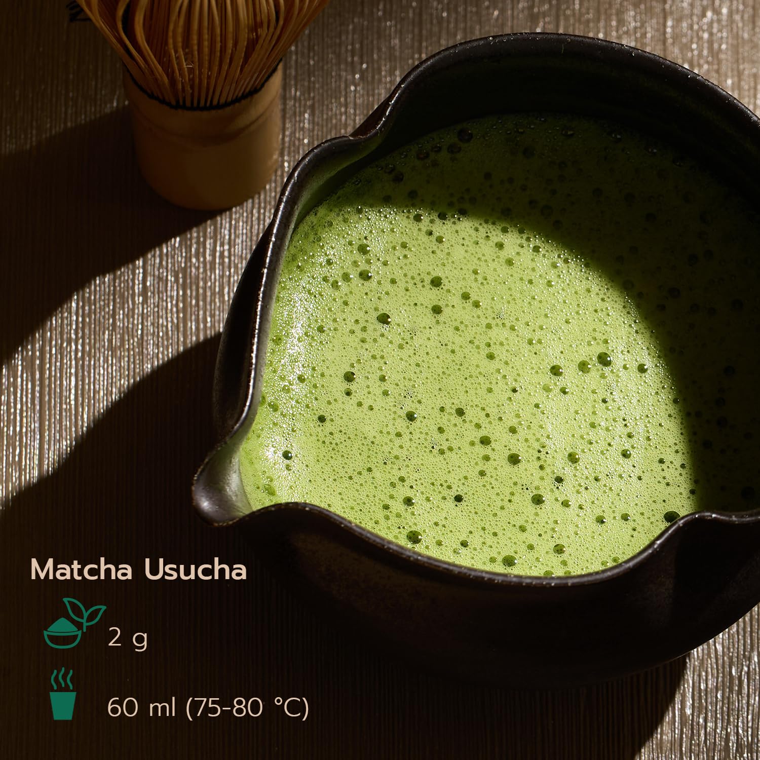 Matcha Japonés Grado Ceremonial – Tencha cultivado en la isla de Kyushu – Sabor Suave y Cremoso – 30g – Kyoyu Shinsetsu