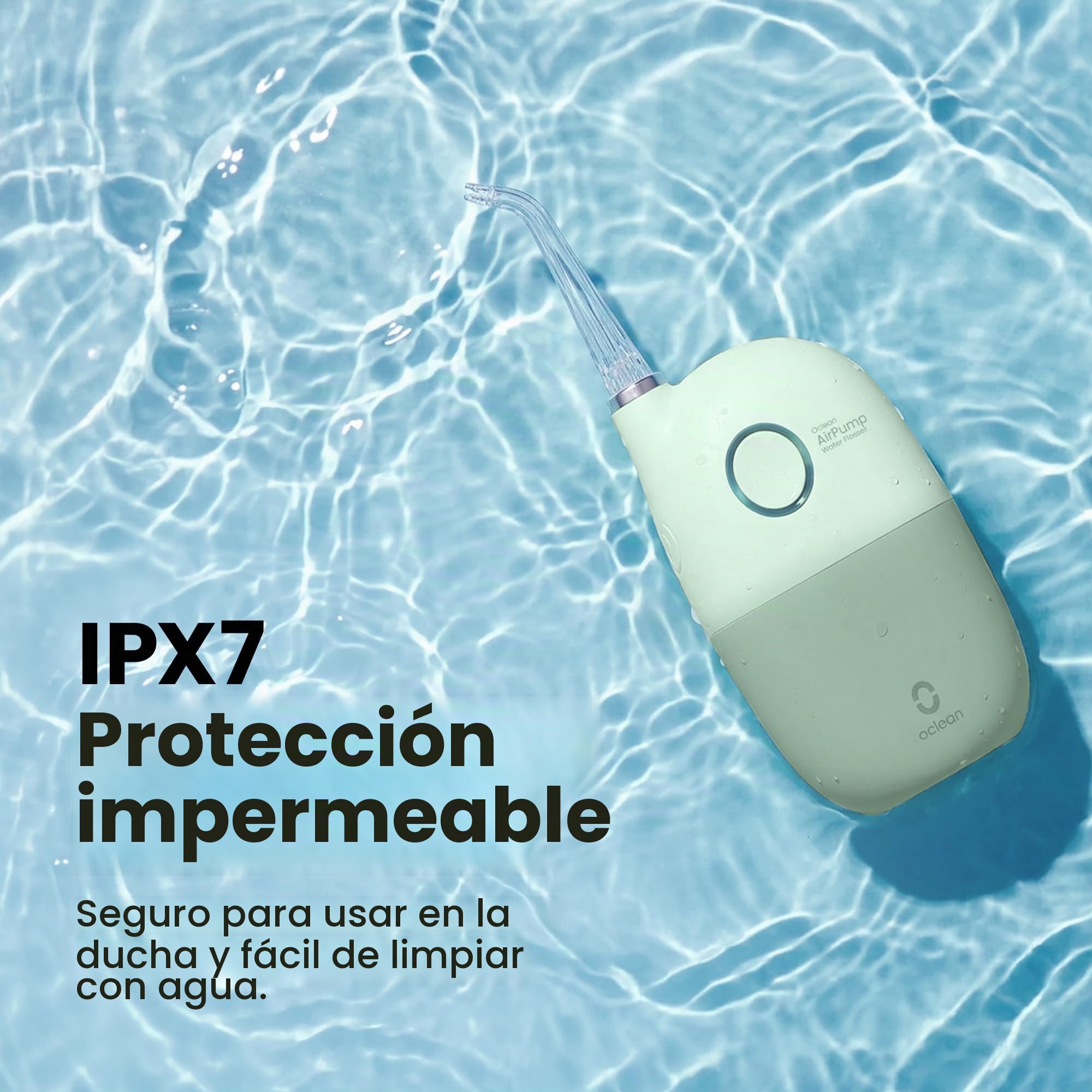 Oclean AirPump 10 Hidropulsor Dental Inalámbrico, Jet Dental Portátil con 3 Modos, Ideal para Electrodomésticos Ortodónticos y Alineadores, Hasta 40 Días de Autonomía, Verde
