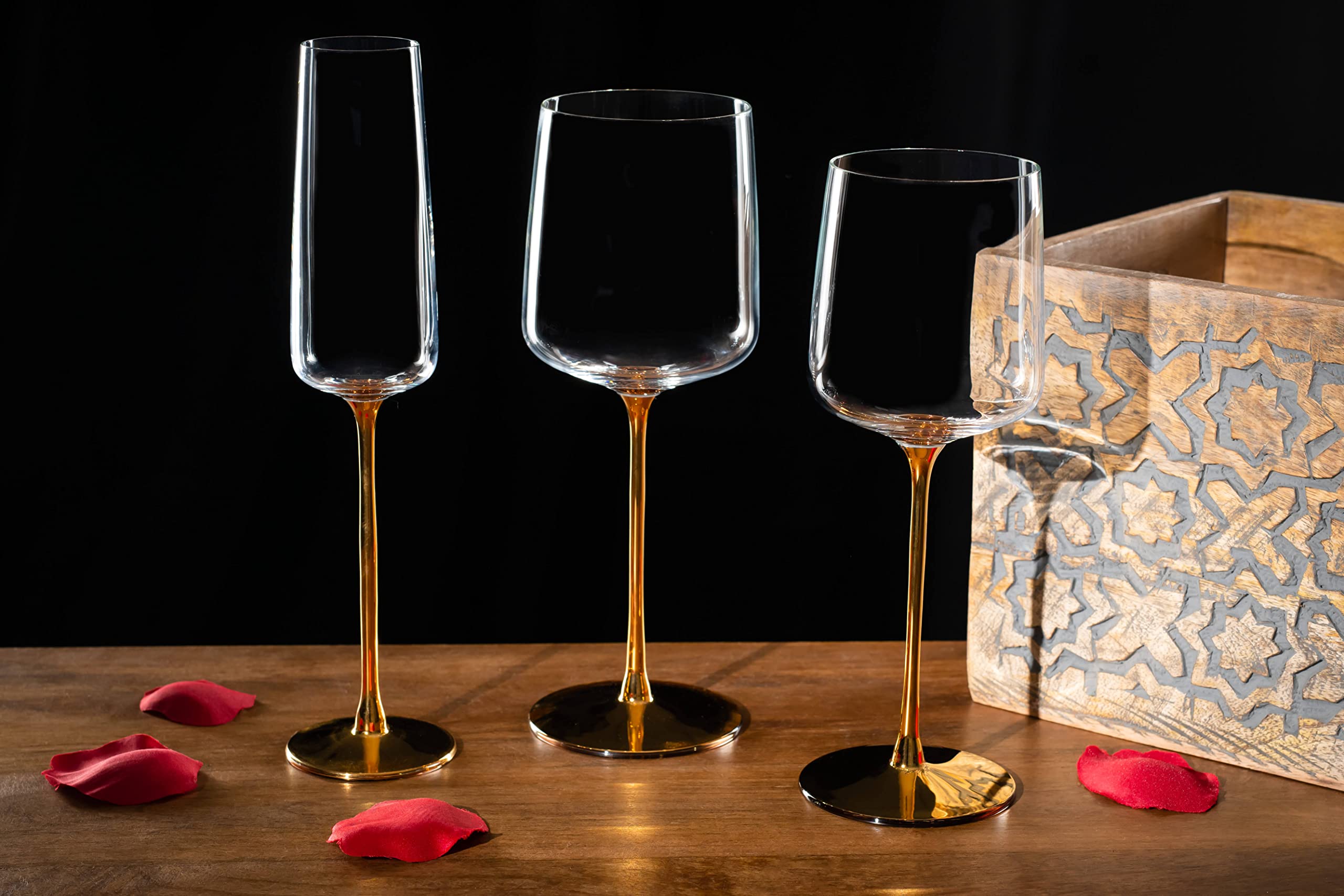 DIAMANTE Lot de 2 verres à vin blanc en cristal « Havana Gold »