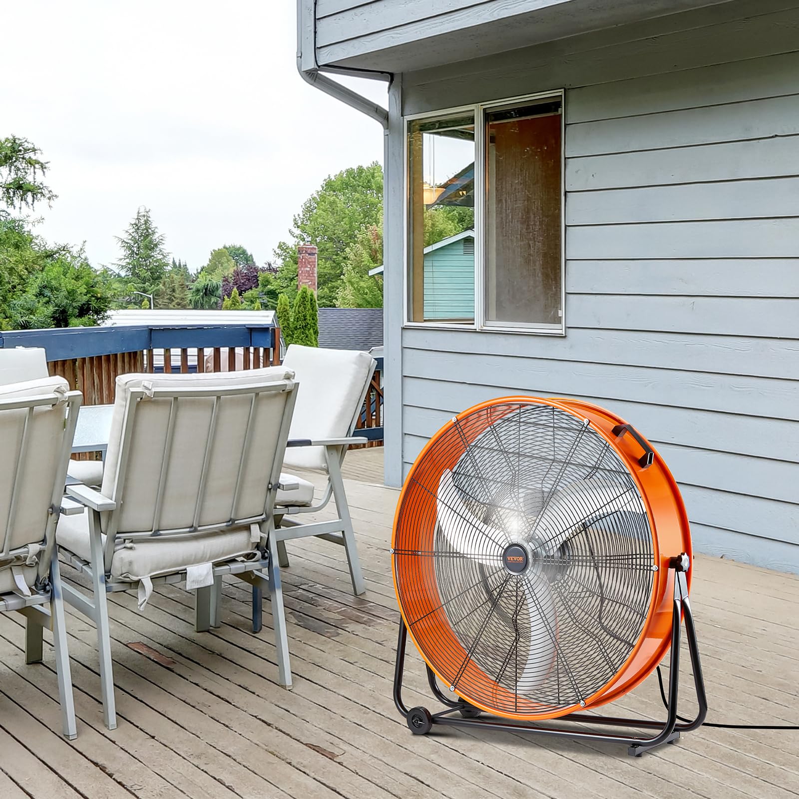 VEVOR Ventilatore a Tamburo, Ventilatore per Officina Industriale ad Alta Velocità 762 mm, 13000 CFM 3 Velocità con Inclinazione Regolabile a 360°, Ventilatore Industriale per Uso Commerciale