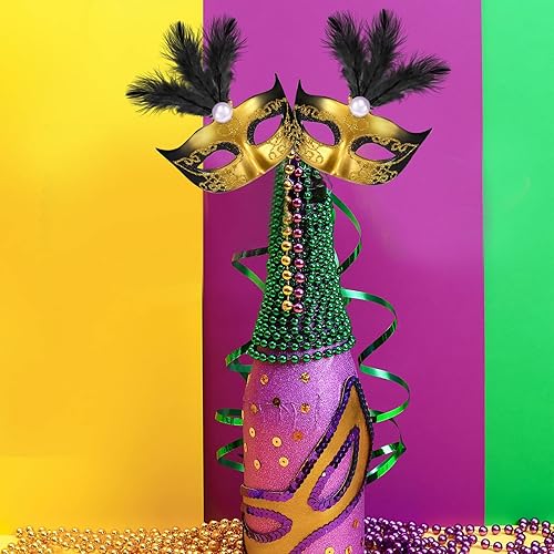 Miniatura 6 de Sanwuta 72 piezas de Mardi Gras mini máscaras pequeñas decoraciones para tartas mini máscara decorativa para decoración de fiesta de Mardi Gras
