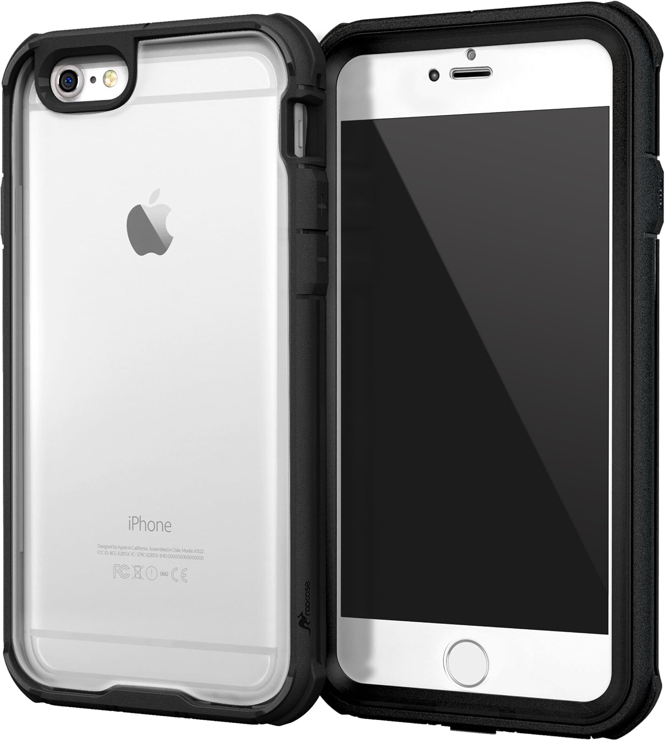 iPhone 6s Case, iPhone 6 Case, rooCASE Glacier Tough Military Grade Shockproof Rugged Full Body Case for Apple iPhone 6/6s, Black