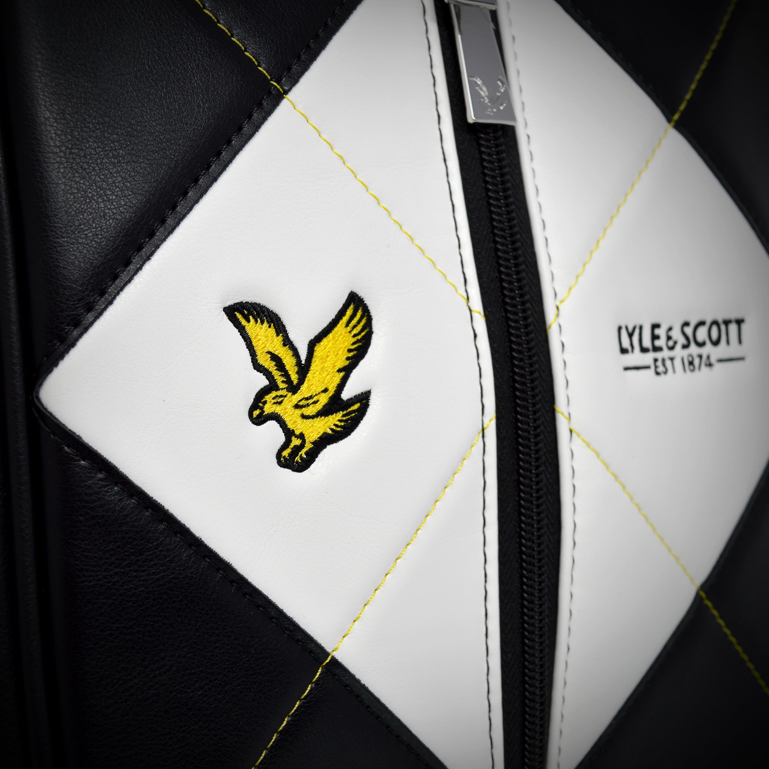 Lyle and Scott Argyle - Bolsa de Zapatos de Cuero de Primera Calidad para Zapatos de Golf, Accesorios de Golf Elegantes con Rejillas de ventilación Laterales, Marca Bordada, Cremallera Duradera,