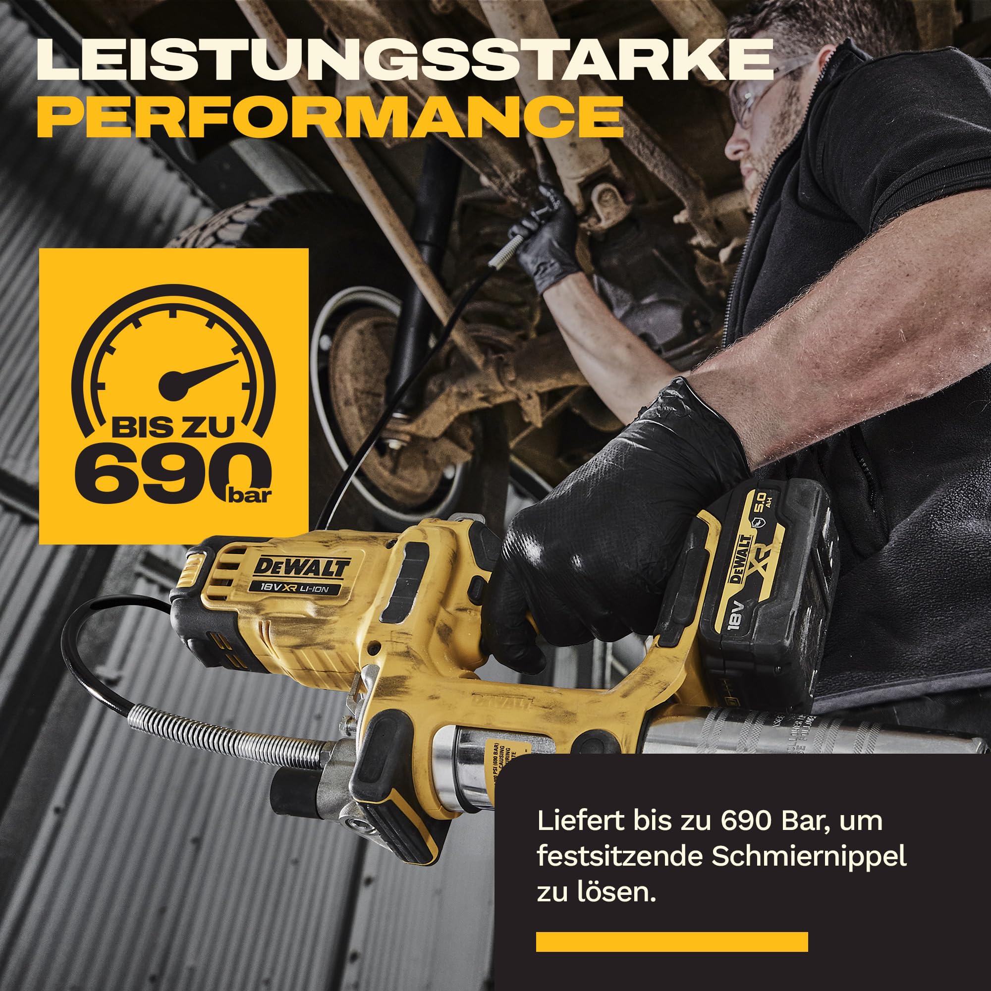 DEWALT DCGG581P1G-QW 18 V XR, 2 prędkości, z akumulatorem 5 Ah, DCGG581P1G-QW