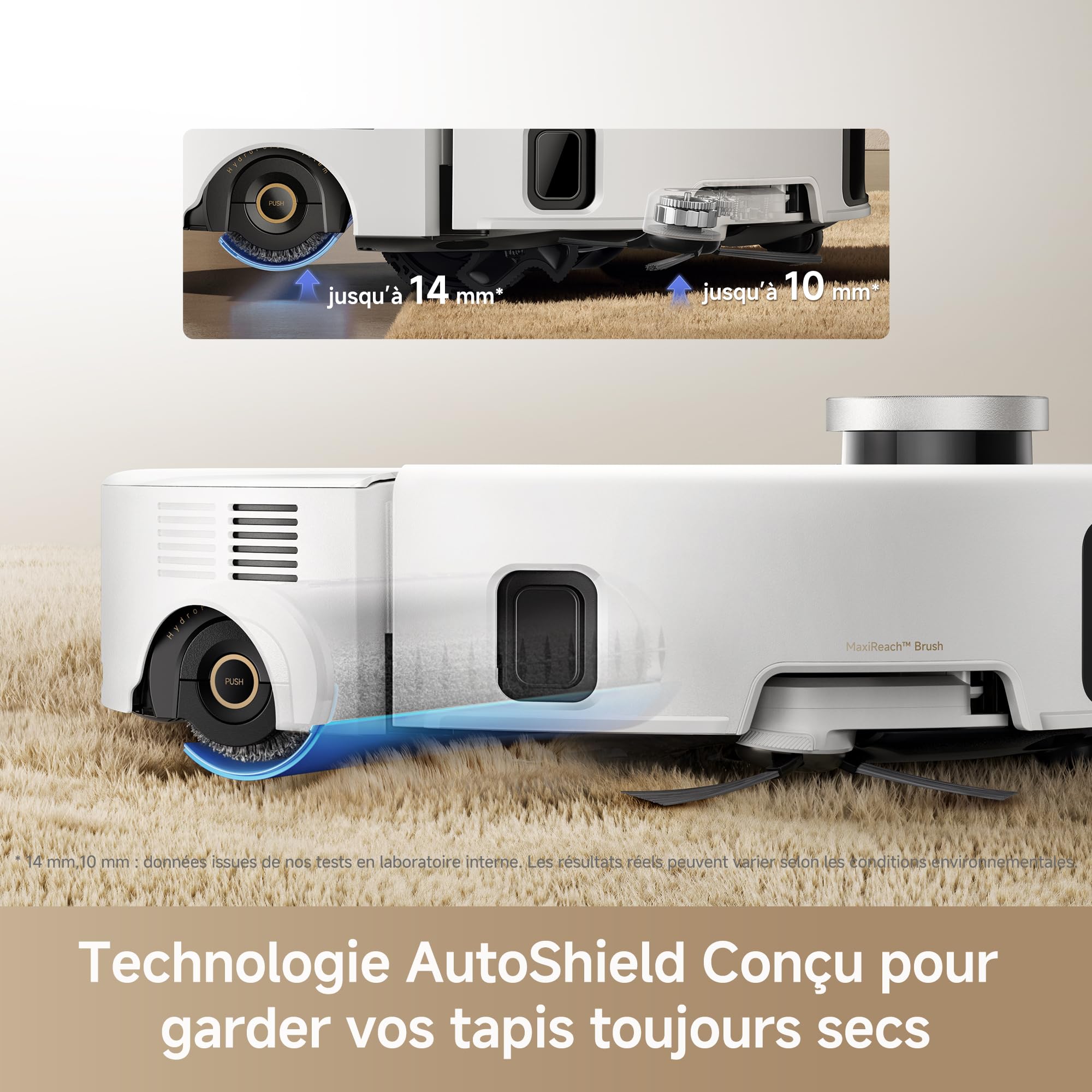 Mova Z60 Ultra Roller Standalone Aspirateur Robot Aspiration 26 000 Pa, Lavage HydroForce, Technologie MaxiReach, Radar FlexScope, AutoShield Tech, Triple mécanisme Anti Noeuds, Station Tout-en-Un