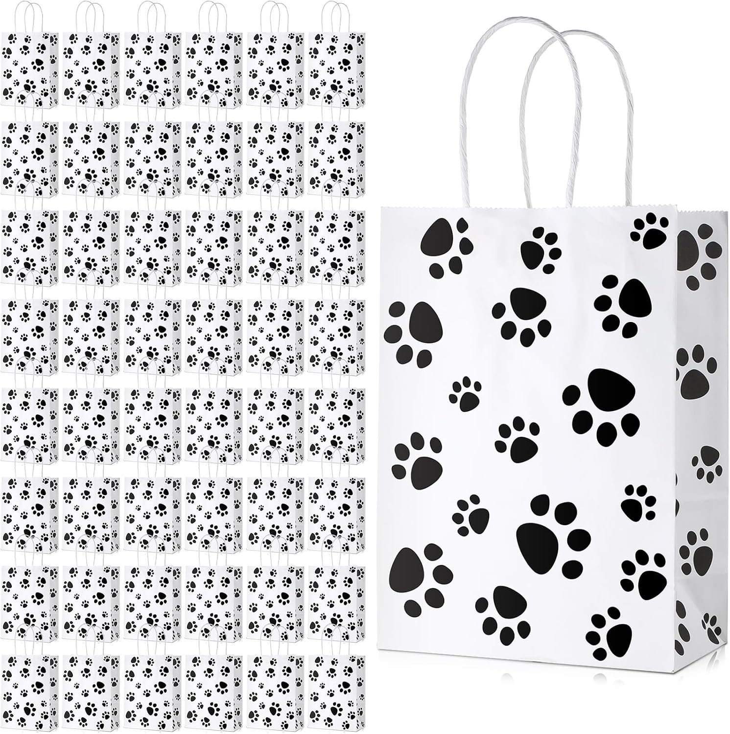 Blulu 100 Pcs Dog Paw Gift Bag,White Backing