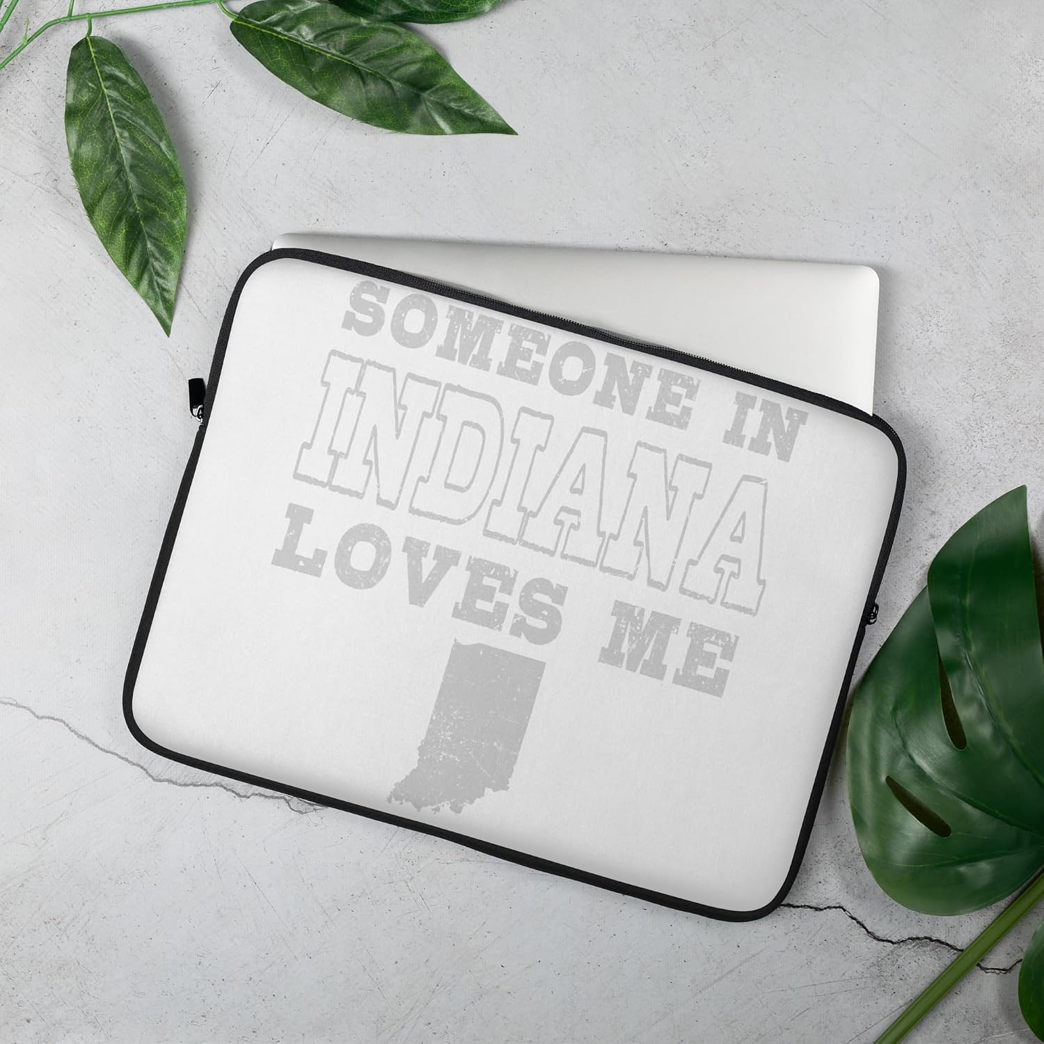 Someone in Indiana Loves Me Vintage US State Graphic Laptop Sleeve image 4