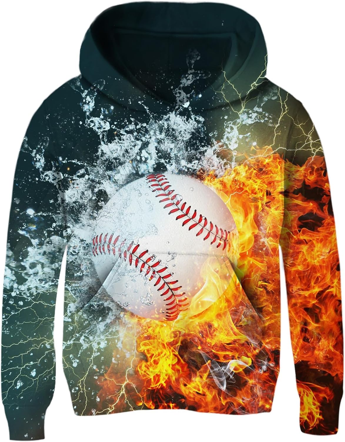 Idgreatim Kids 3D Graphic Pullover Hoodies Warm Thick Hooded Sweatshirt for Boys Girls 6-16 Years