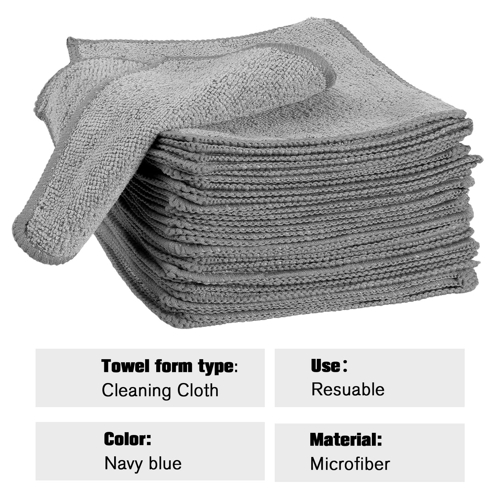 Tanlade Paño de limpieza de microfibra de 6 x 6 pulgadas, trapos de limpieza, toallas de cocina razonables, toallas de microfibra para lavado y borrado en seco (gris, 50 piezas)