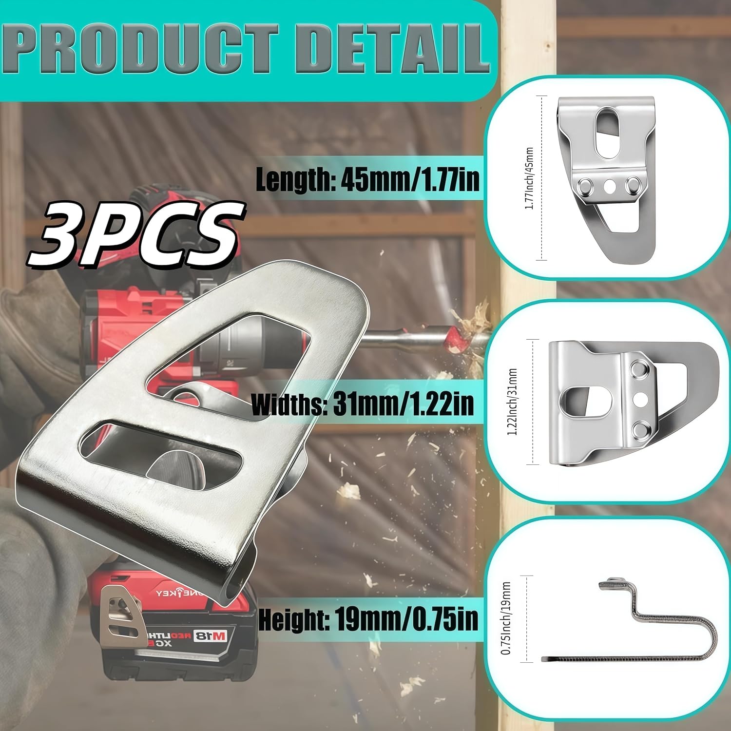 42-70-2653 Belt Clip/Hook Compatible with Fuel Tools 2604-20, 2604-22, 2604-22CT, 2797-22,2804-20,2904-20, Impact Driver Hammer Drill Belt Clip with Free Screw(3+3 pcs)