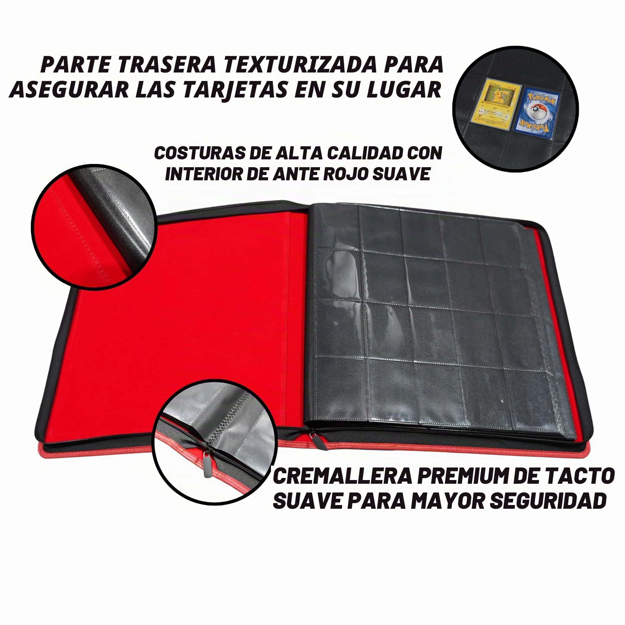 Álbum de coleccionista de más de 1280 tarjetas, 20 páginas de bolsillo compatible con Pokemon, Sports, Yugioh, MTG y otros TCG, funda para tarjetas coleccionables con bolsillos laterales de carga