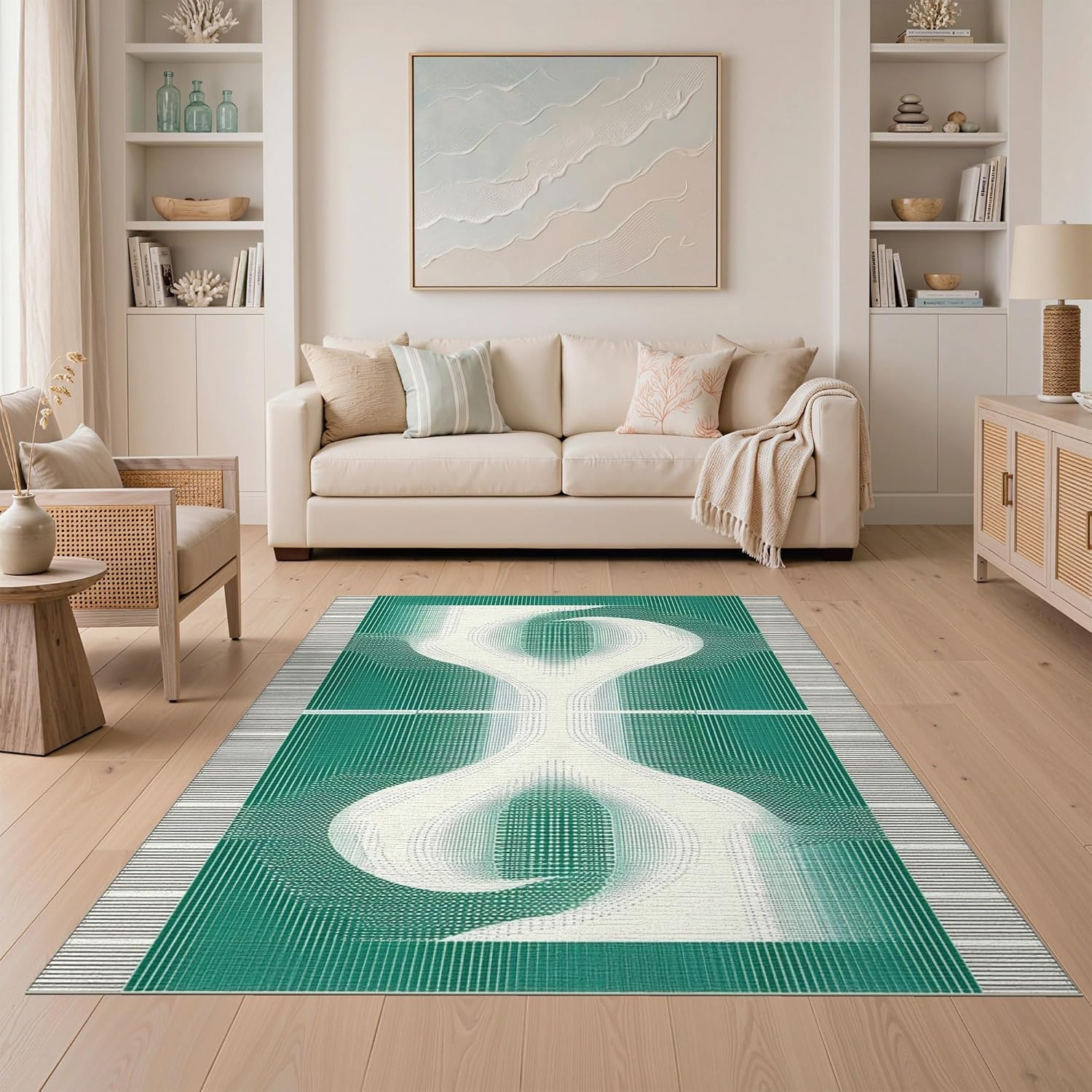 5'x7' Gray Green Charcoal Gaming Design Washable Area Rug