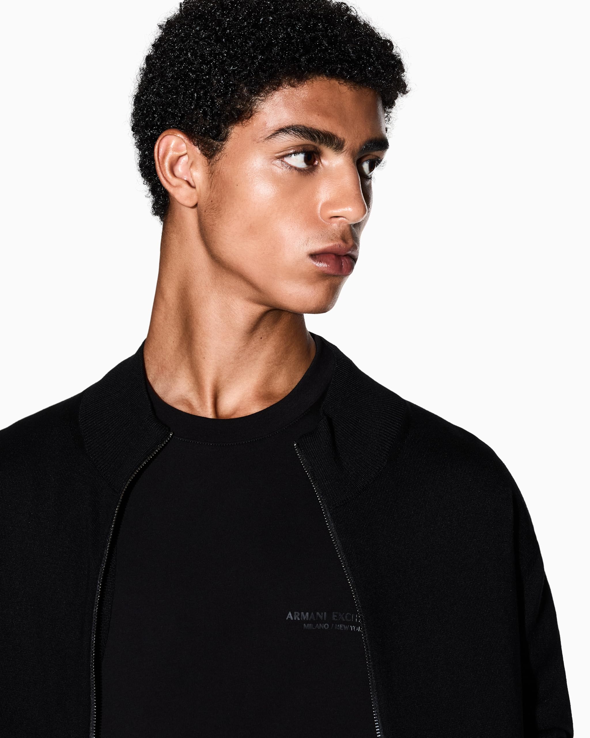 Armani Exchange Essential, Long Sleeve Zip Closure Maglione Cardigan Uomo (Pacco da 1)