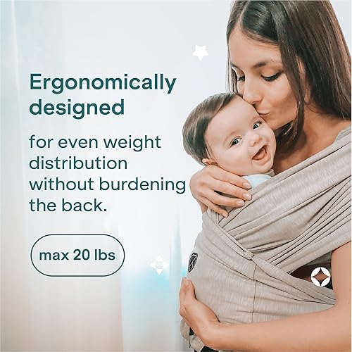 Miniatura 7 de Koala Babycare Envoltura portabebés, fácil de llevar como una camiseta, envoltura para bebé, talla única, portabebés para recién nacidos de hasta 22